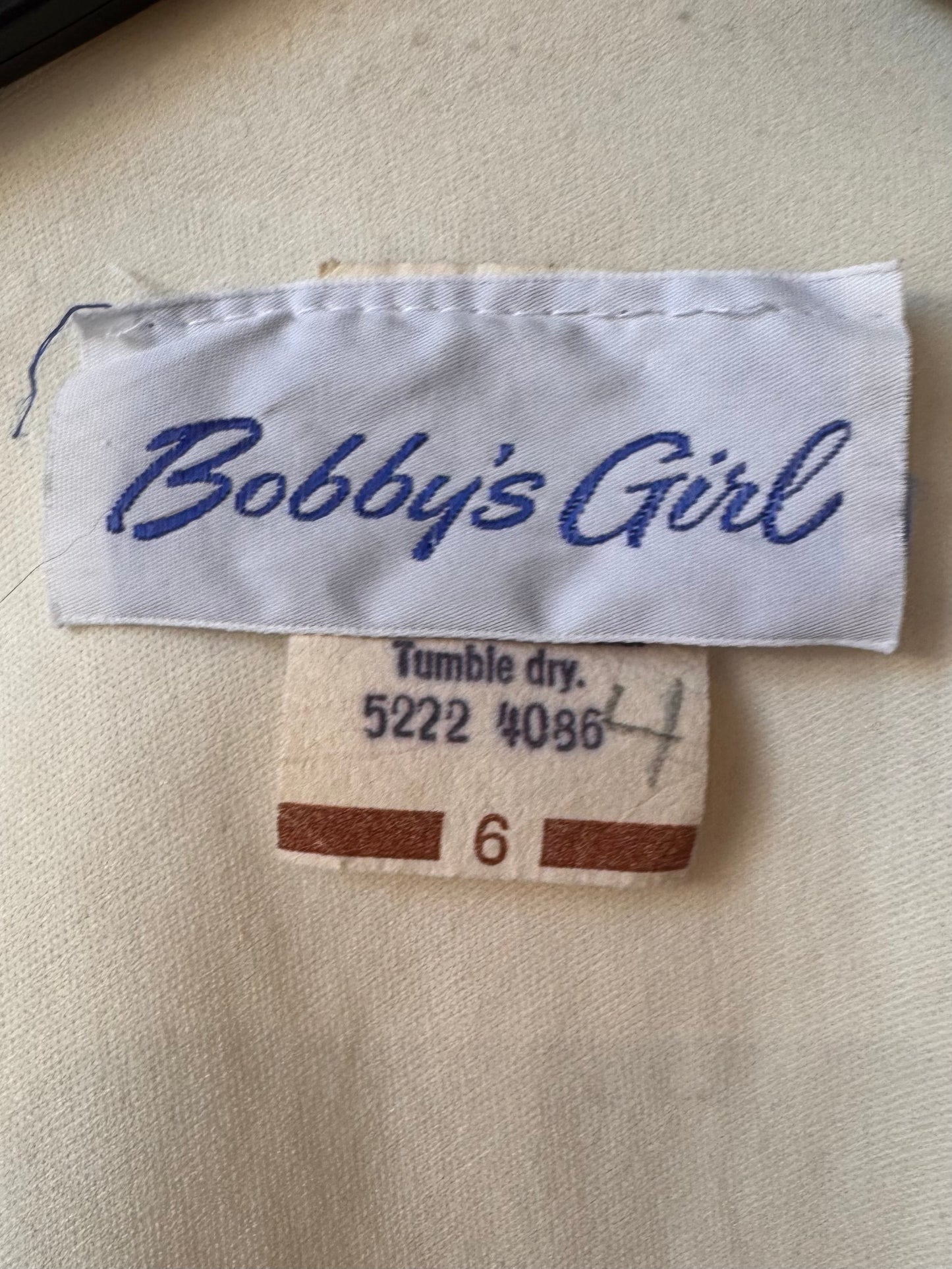 1970s Cream & Black Dress