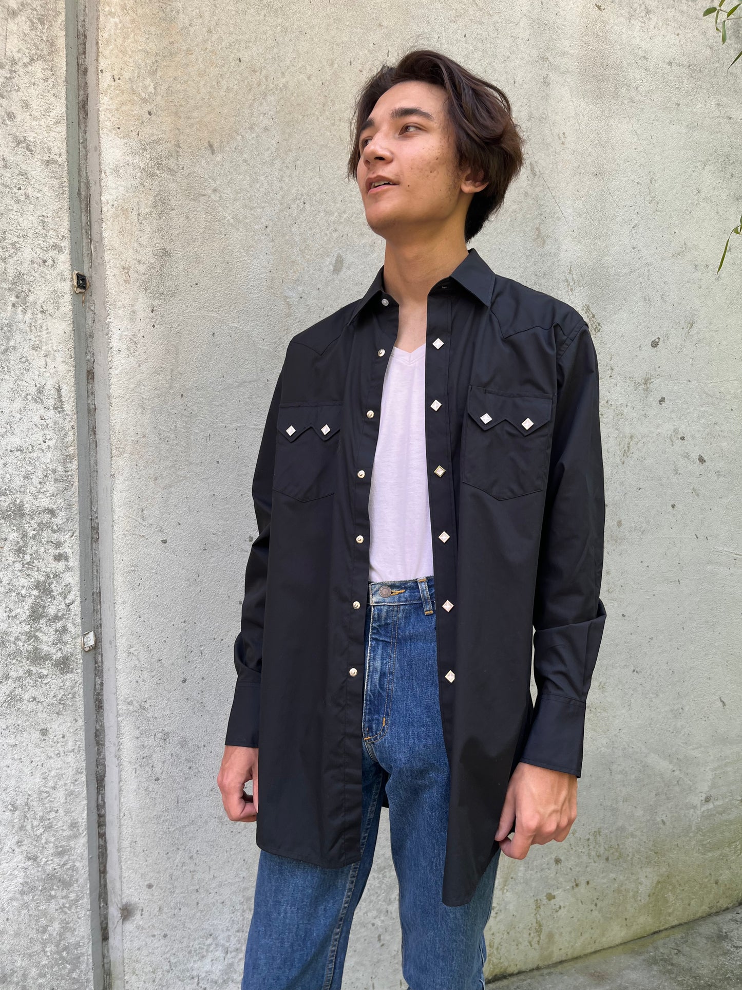 2000s White Horse Black Western Shirt