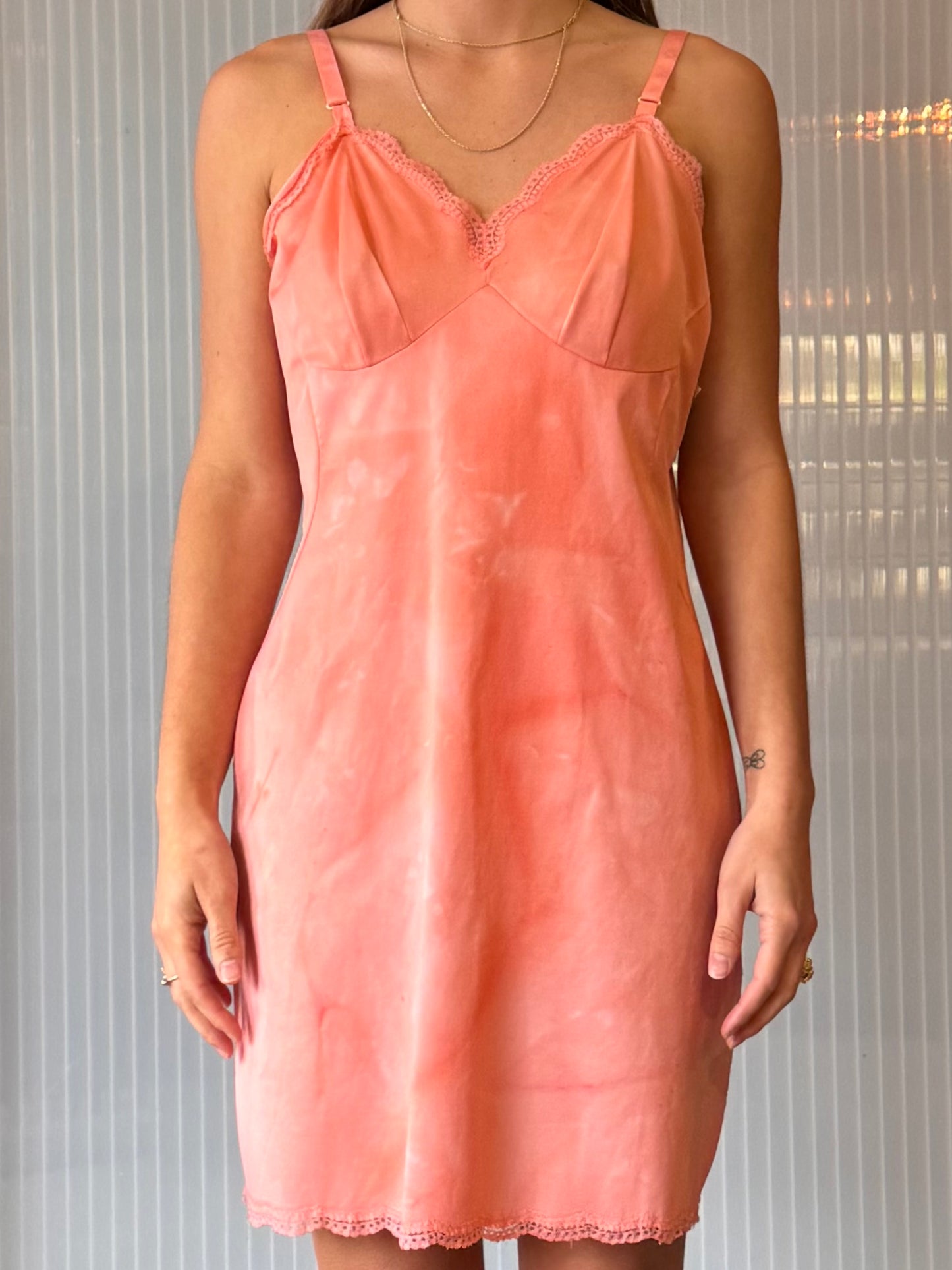1950s Pink Tie Dye Slip