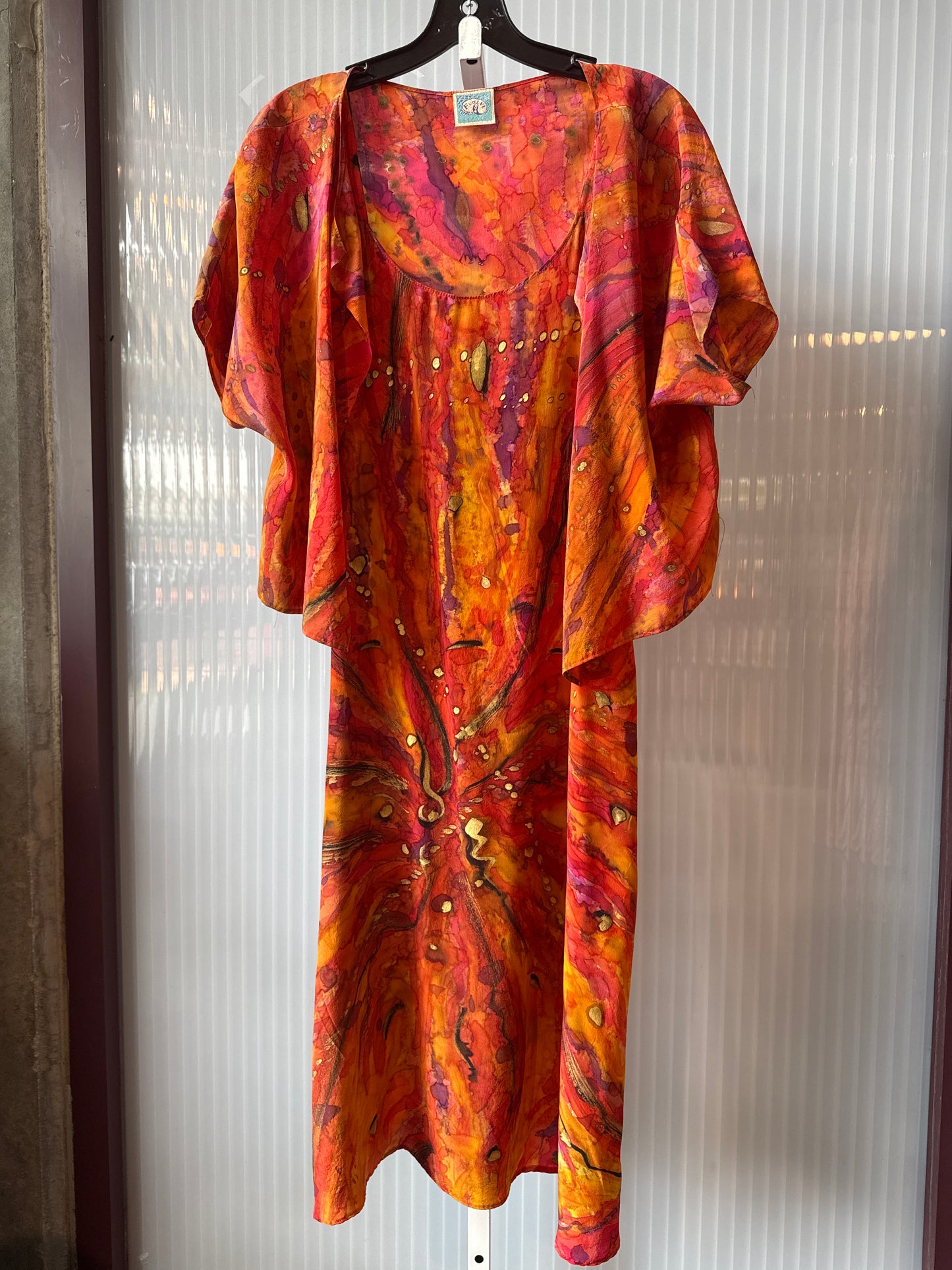 1990s Pure Silk Flower Patterned Dress Set