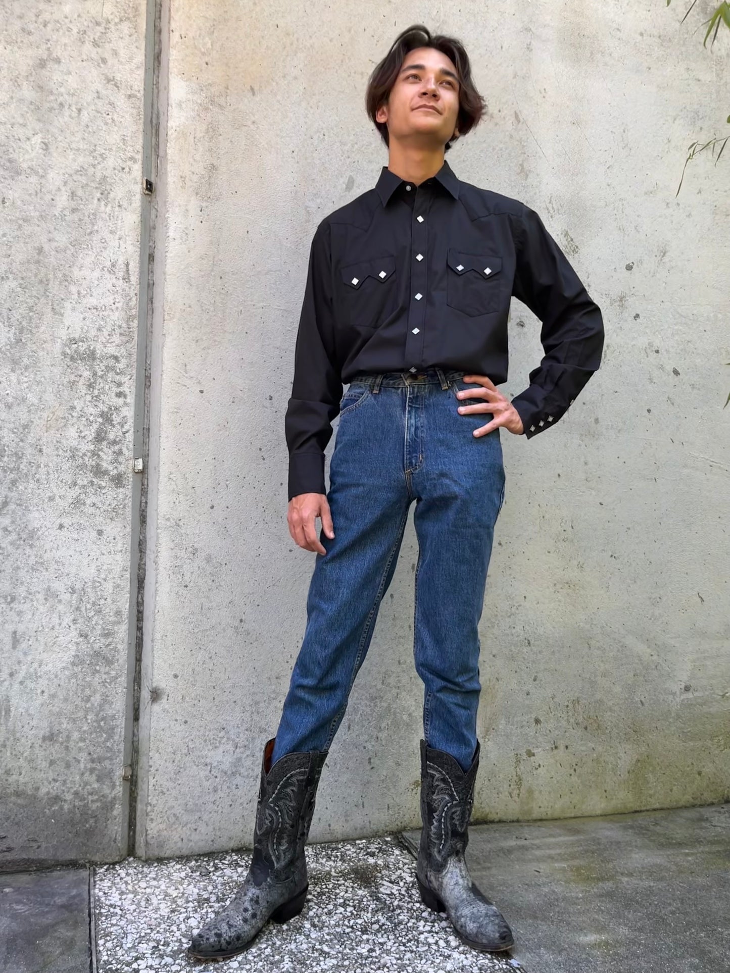 2000s White Horse Black Western Shirt