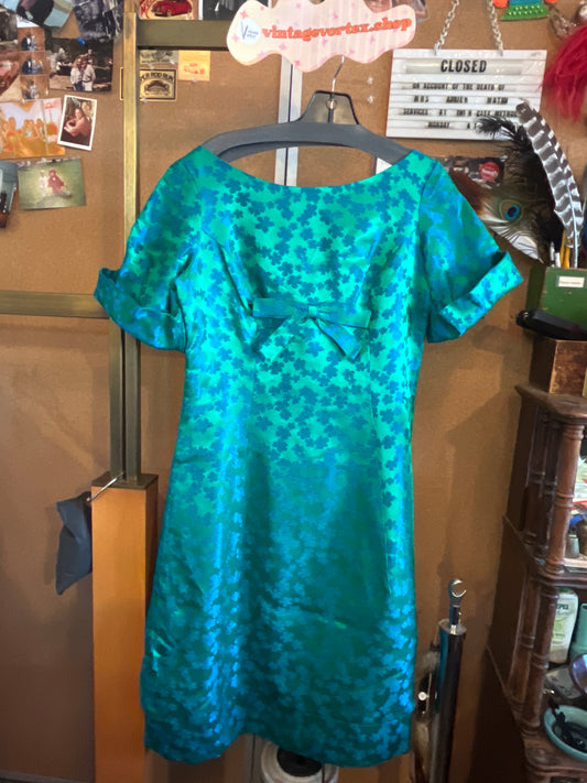 1950s Lorrie Deb Green Cocktail Dress