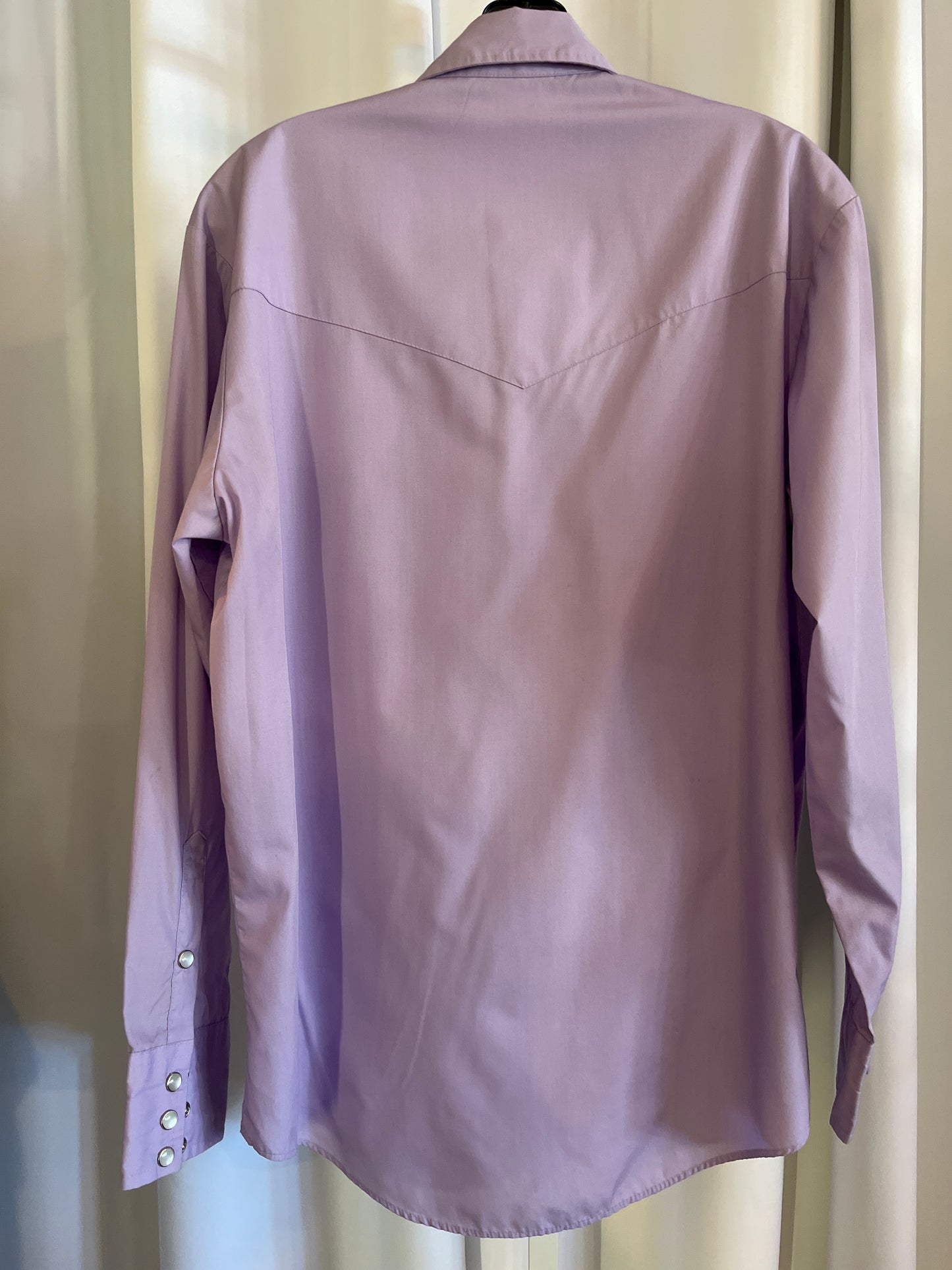 1970s Lavender Pearl Snap Western Shirt