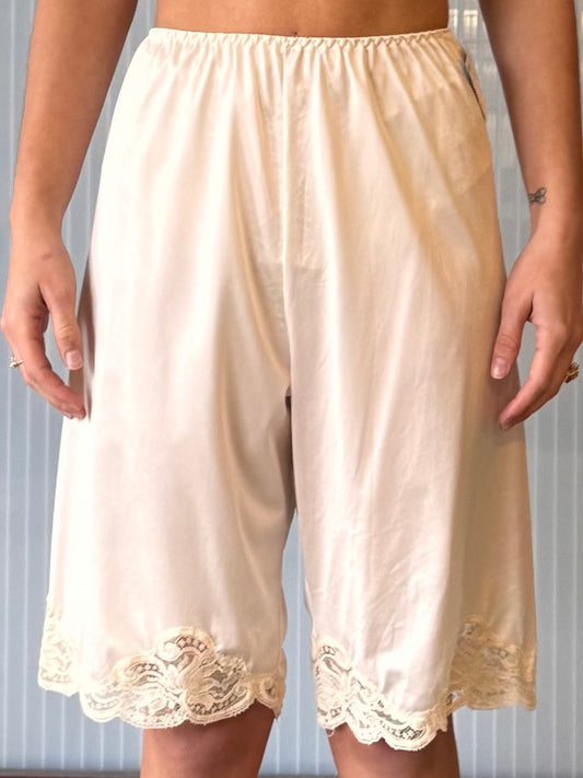 Cream Lingerie Shorts