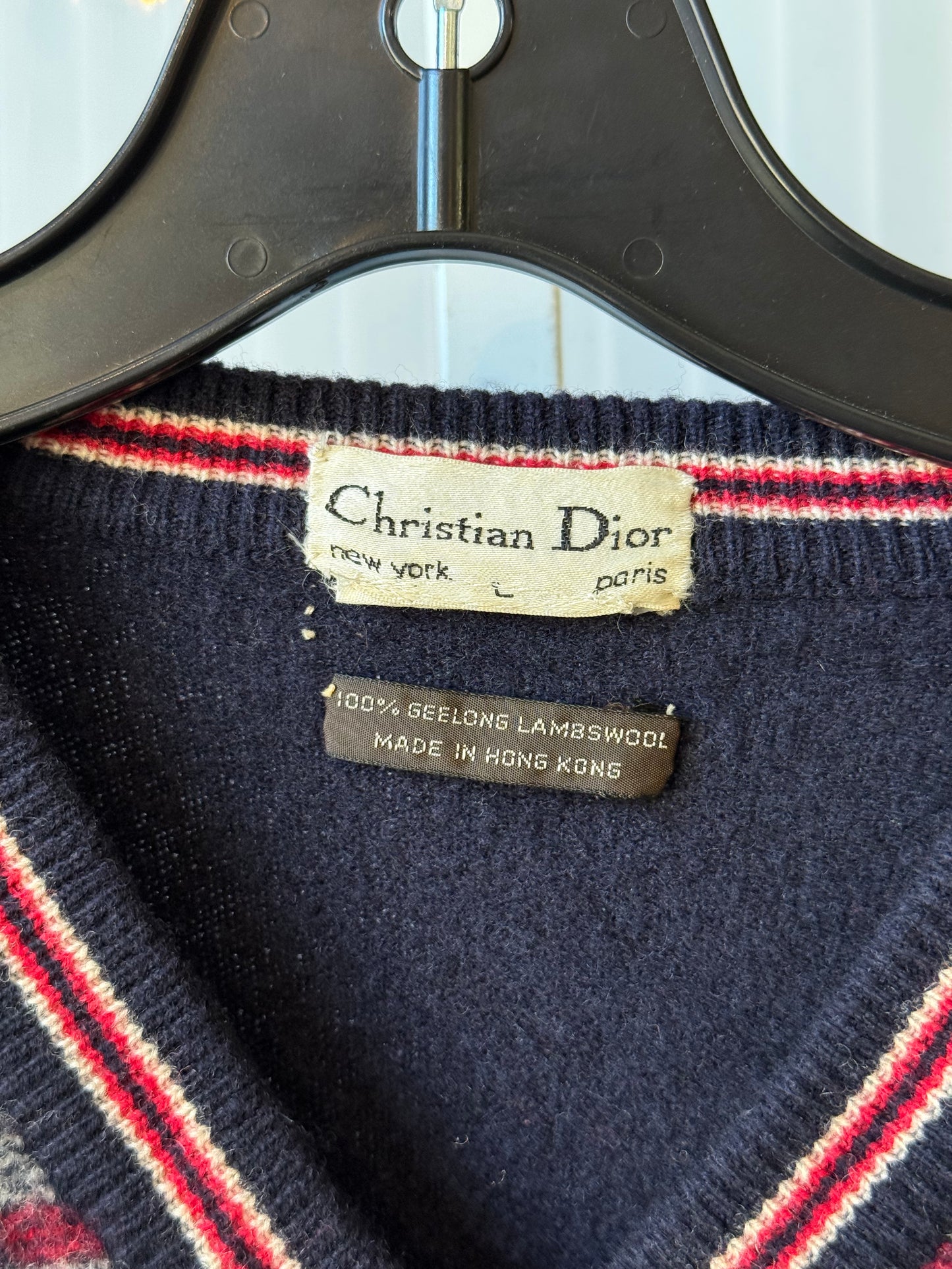 1980s Dior Navy Blue Sweater