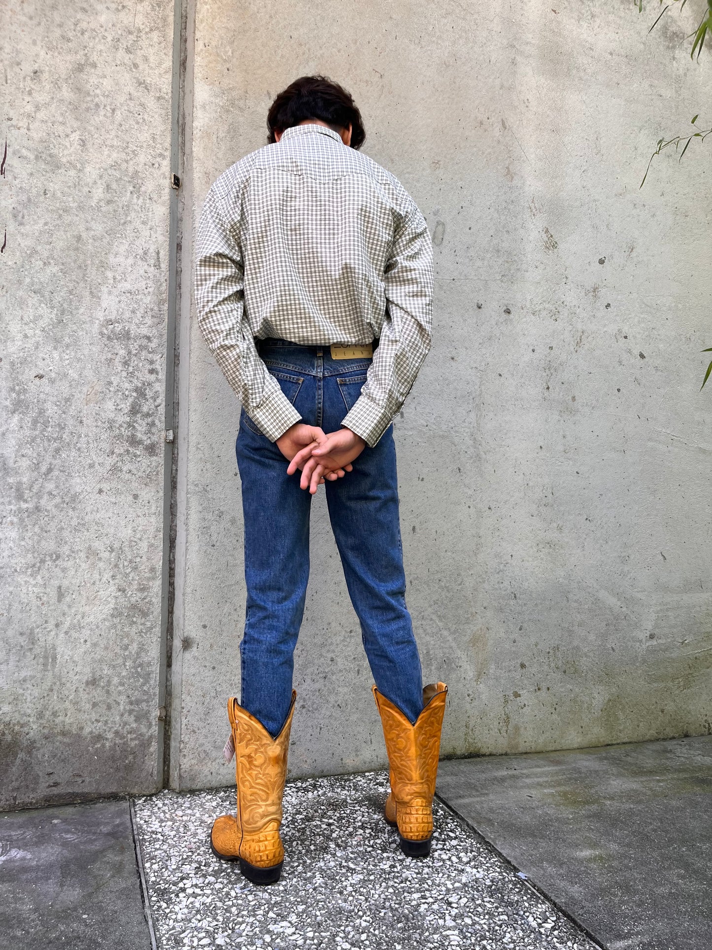 Camel-Tan Gators Boots with Embossed Scorpion