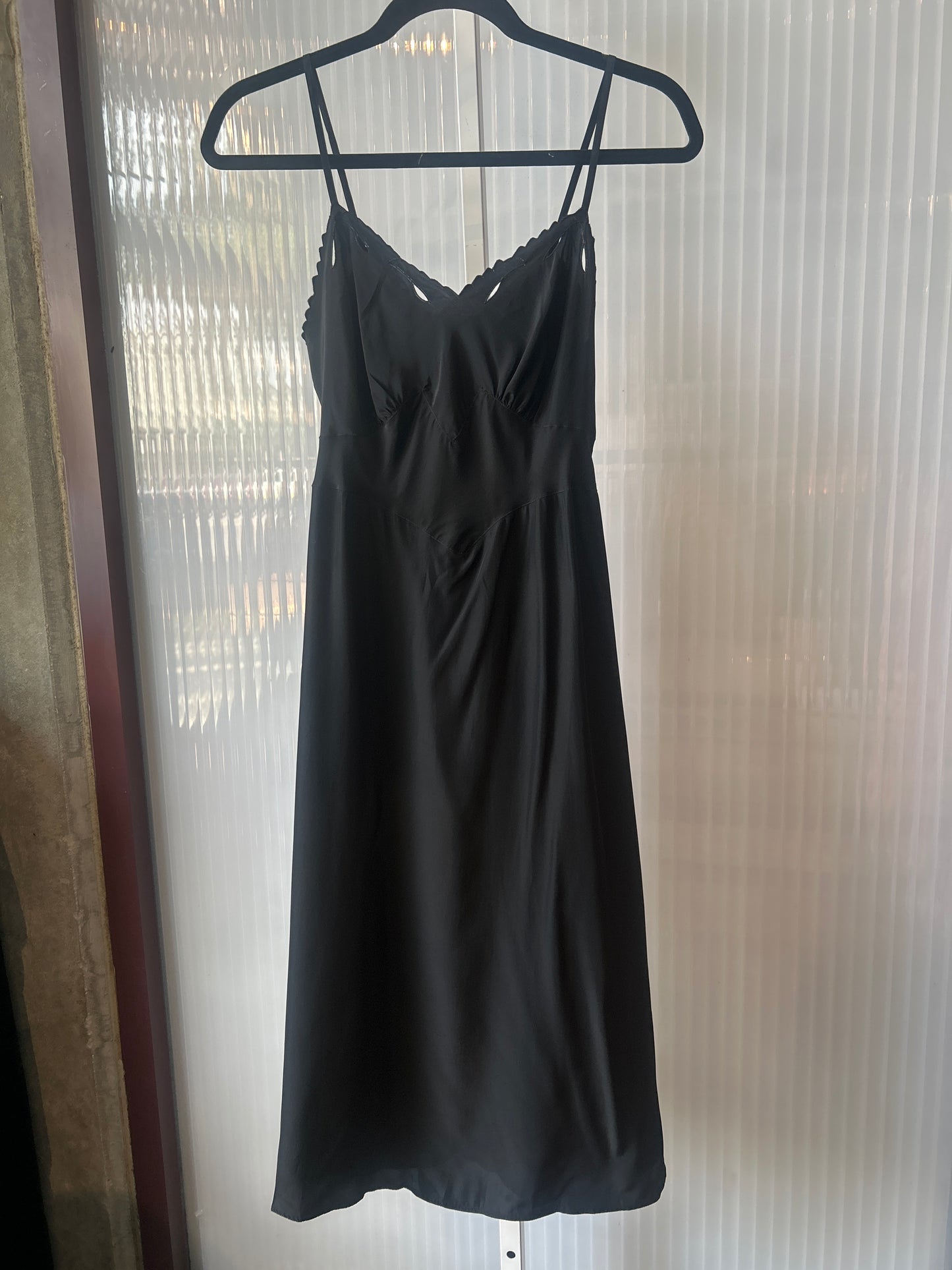 1940s Black Cutout Design Slip