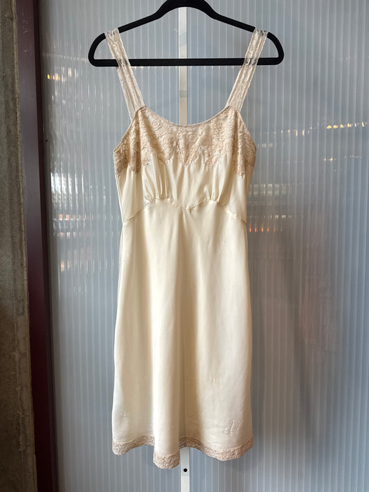 1950s Cream Slip with Lace Details