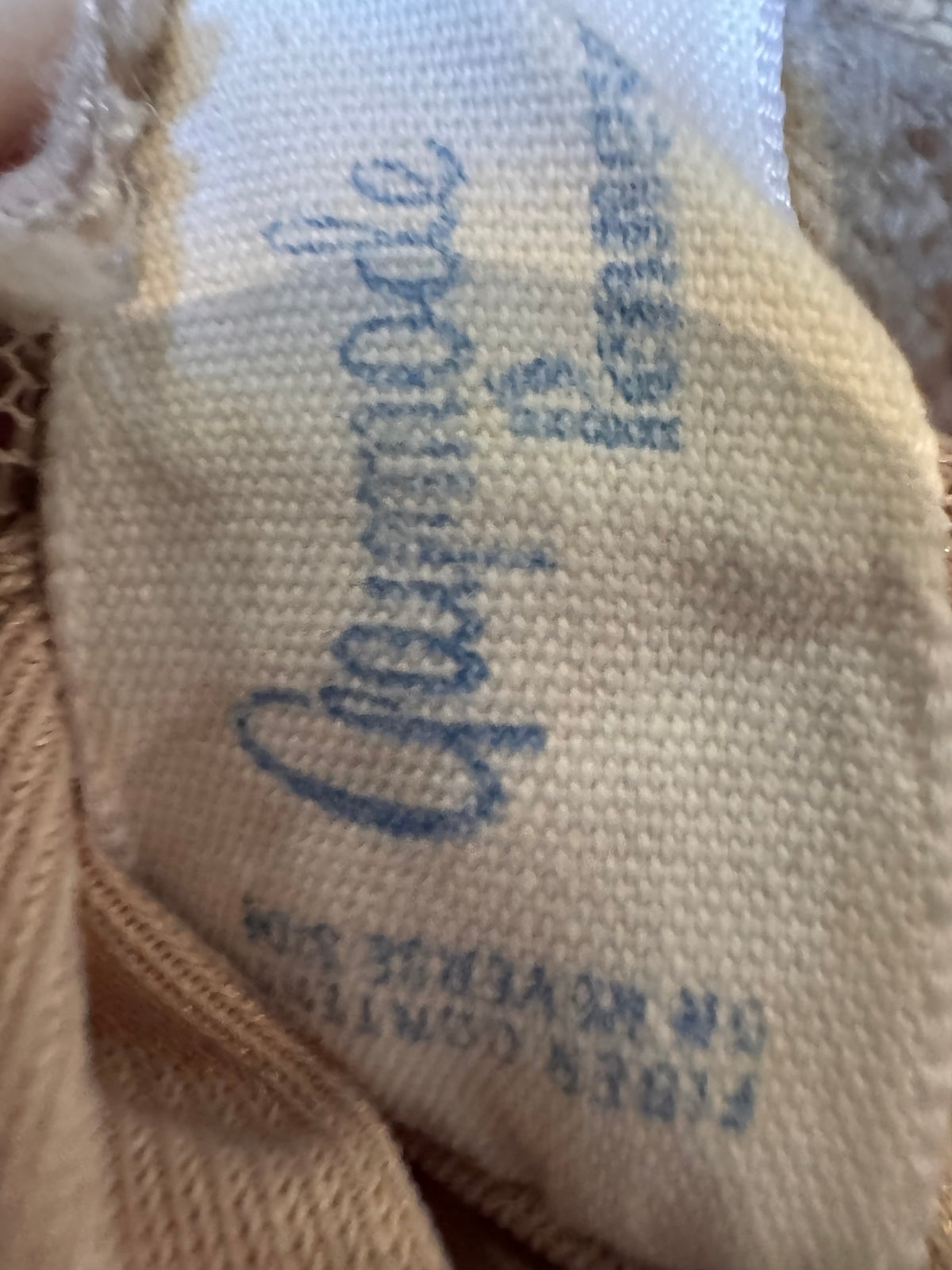 1970s Nude Floral Lace Trim Slip