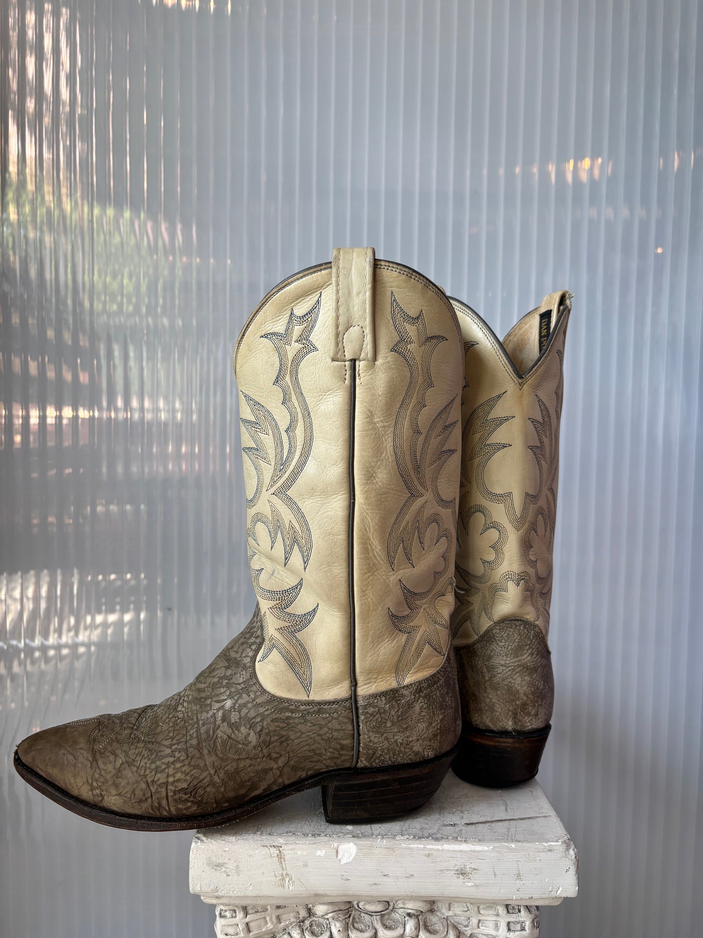 Dan Post 2-Tone Tan Leather Cowboy Boots 8