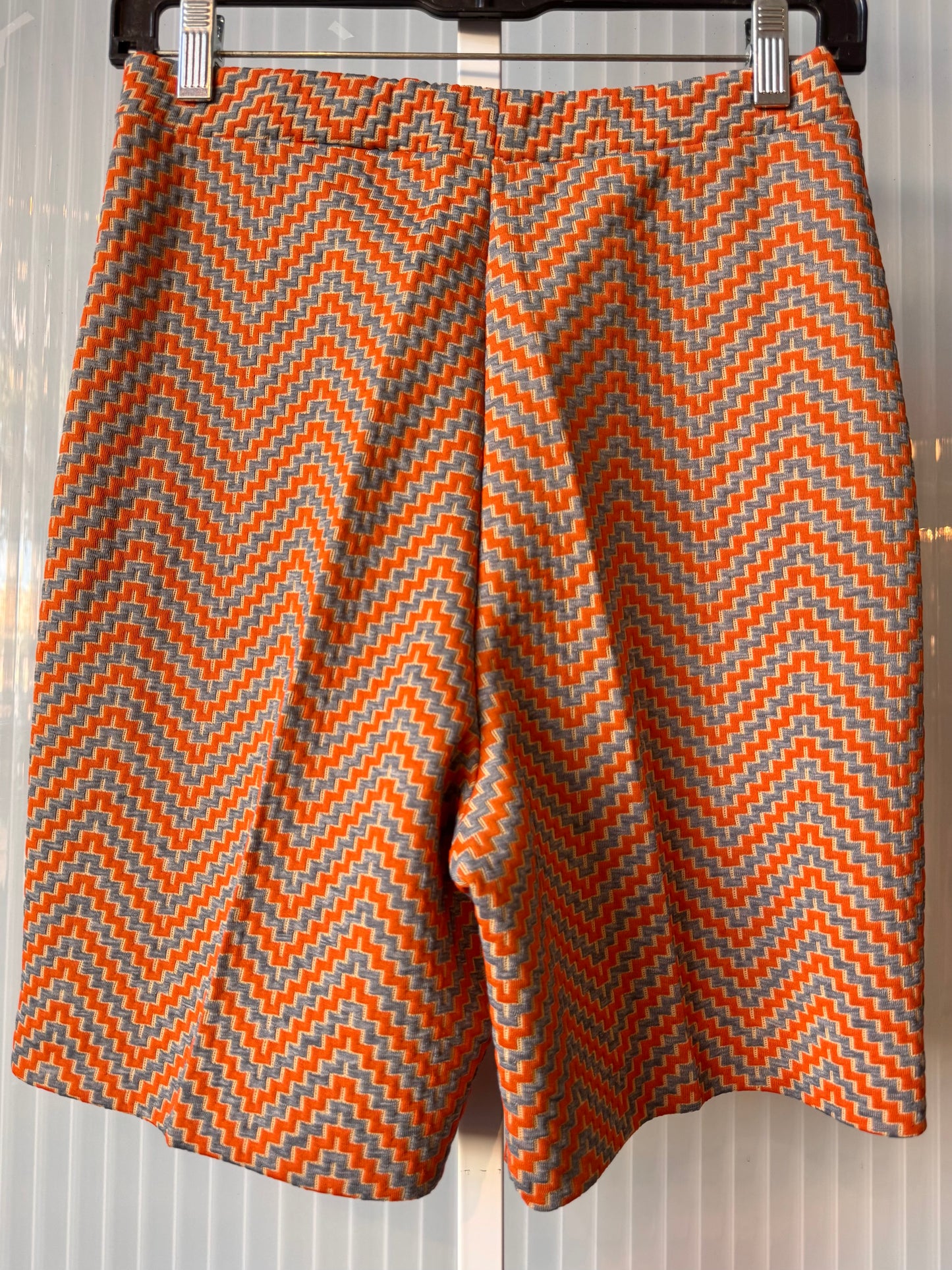 1970s Orange & Gray Chevron Shorts