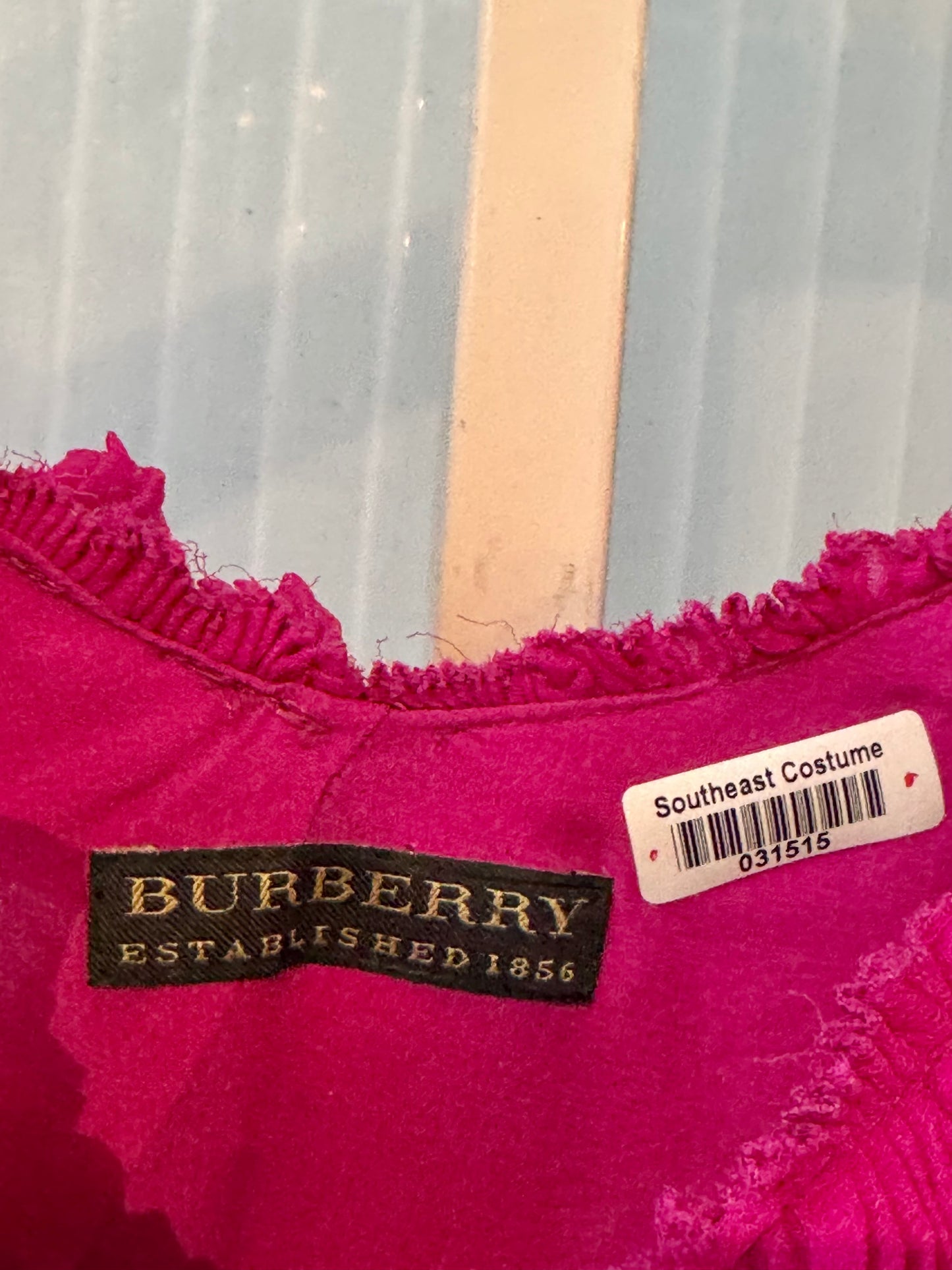 Y2K Burberry Fuchsia Ruffled Dress