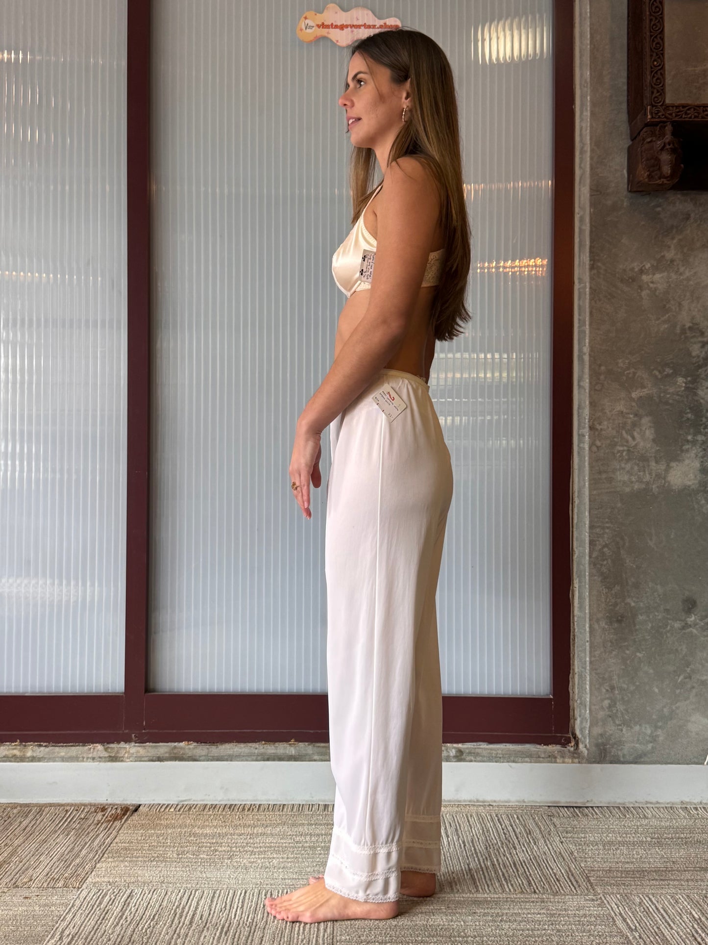 1980s Lorraine White Pajama Pants