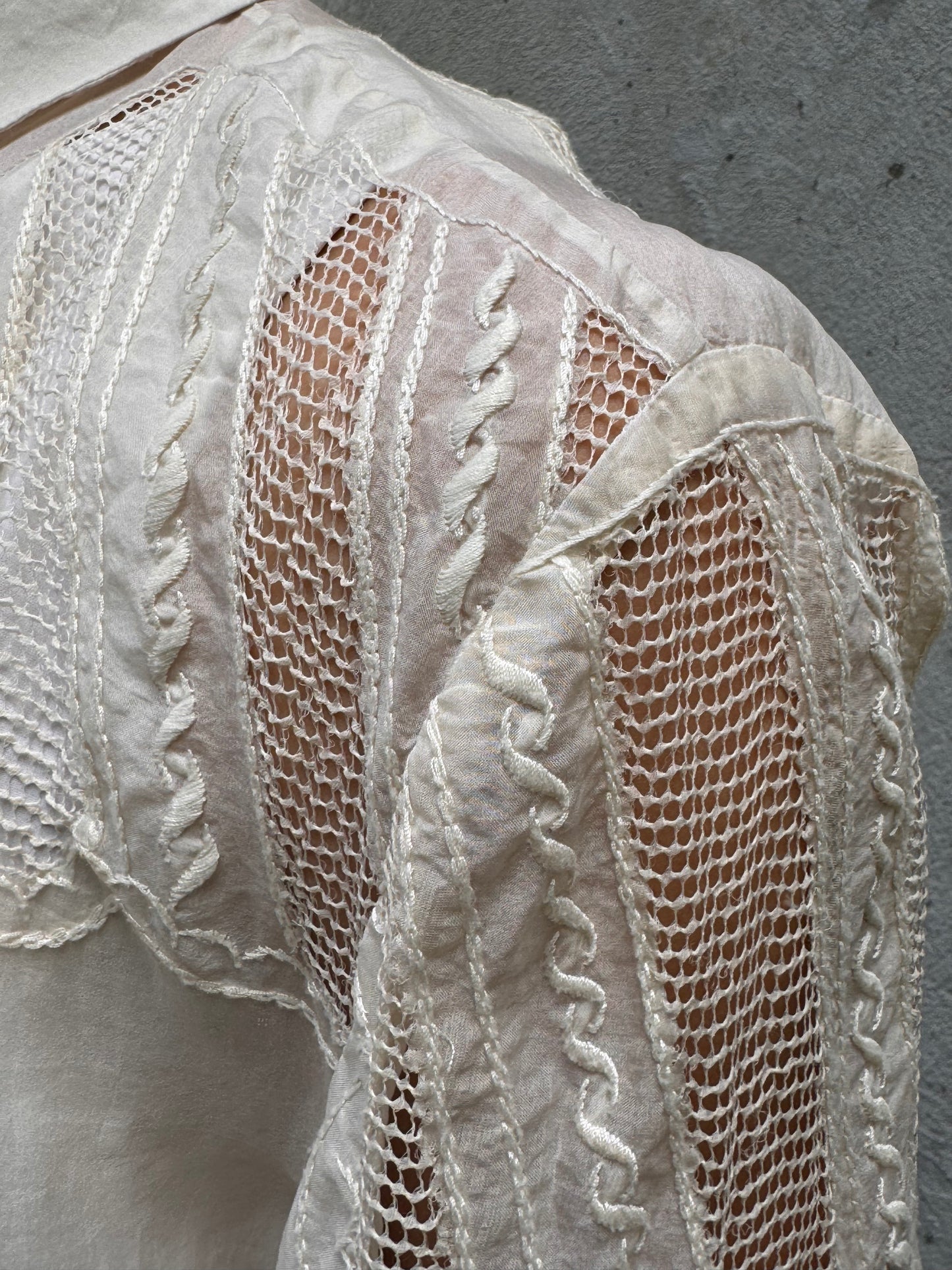 1980s Sheer Eyelet Button-up Shirt