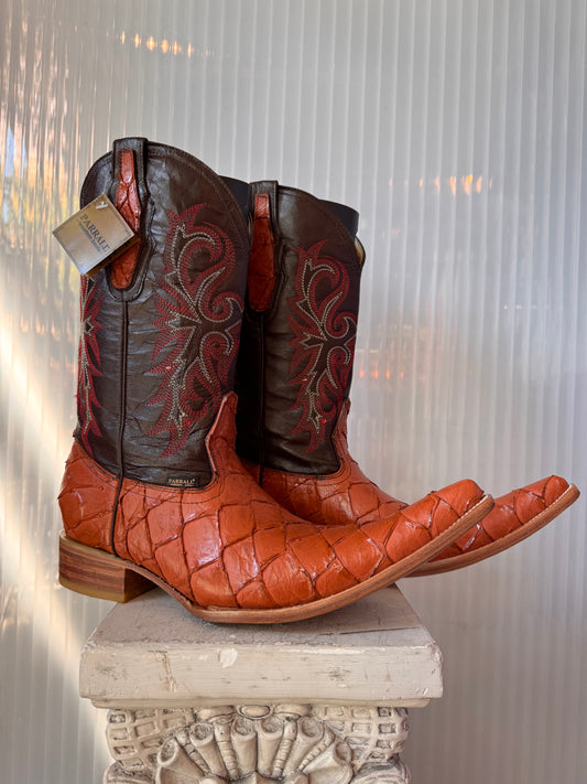 Parrall Pirarucu Skin Boots Size Size 10 1/2