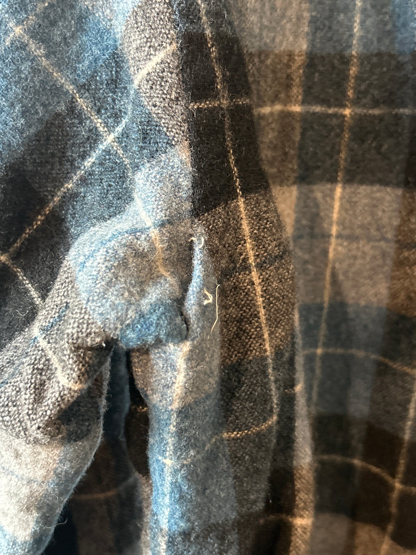 1960s Blue Plaid Long-Sleeve Shirt