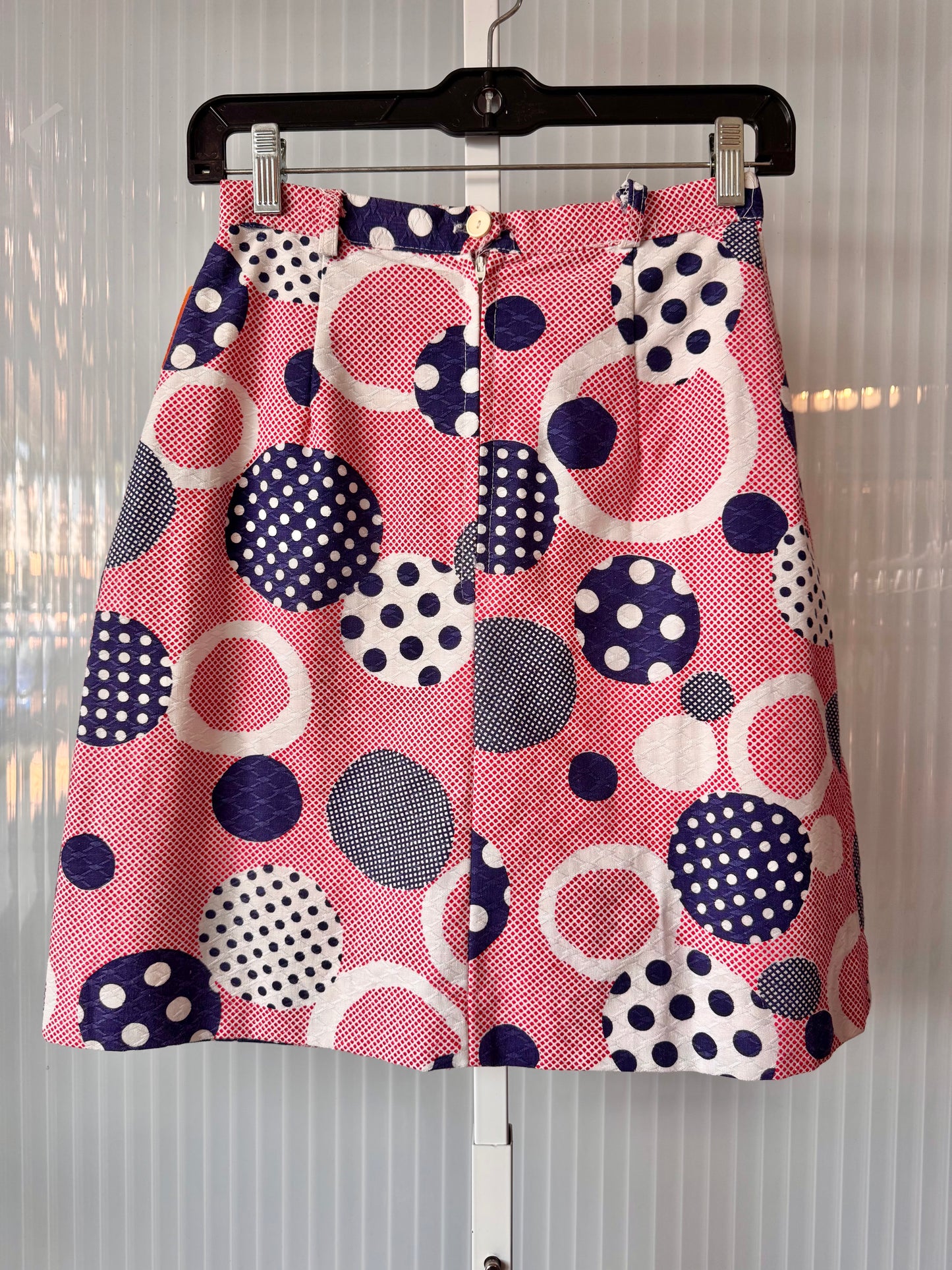 60s Blue & Red Polka Dot Skort
