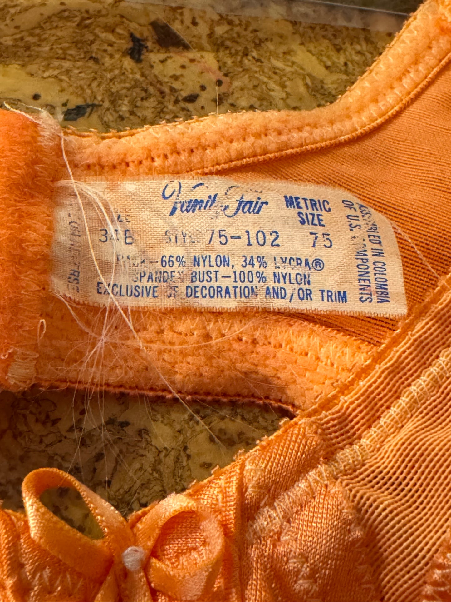 1970s Vanity Fair Orange Bra