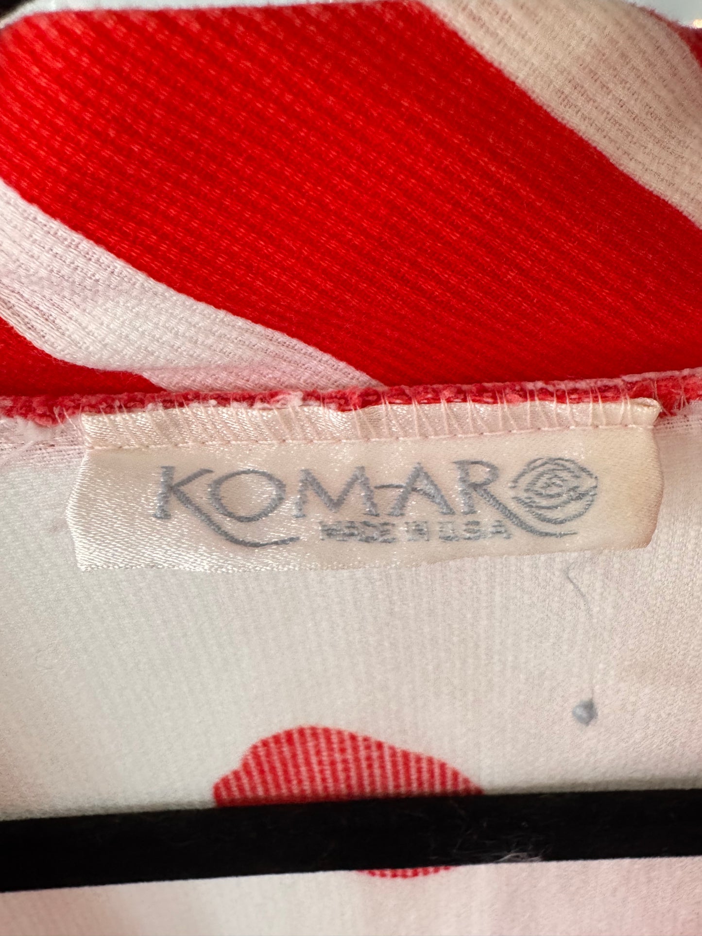 1980s White & Red Polka Dot Robe