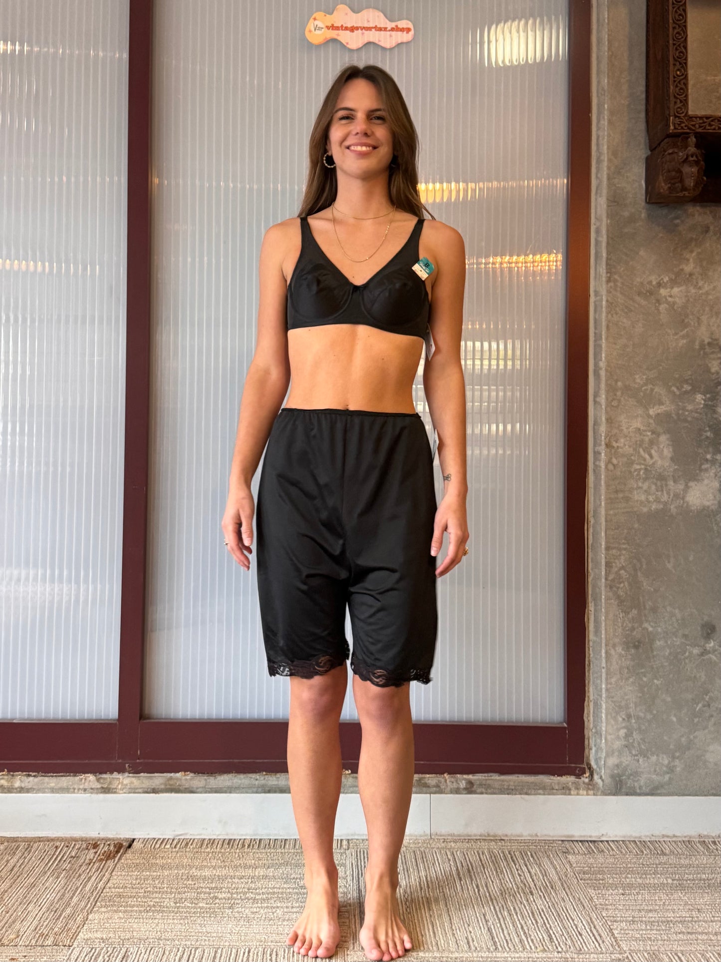 1950s Heiress Black Slip Shorts