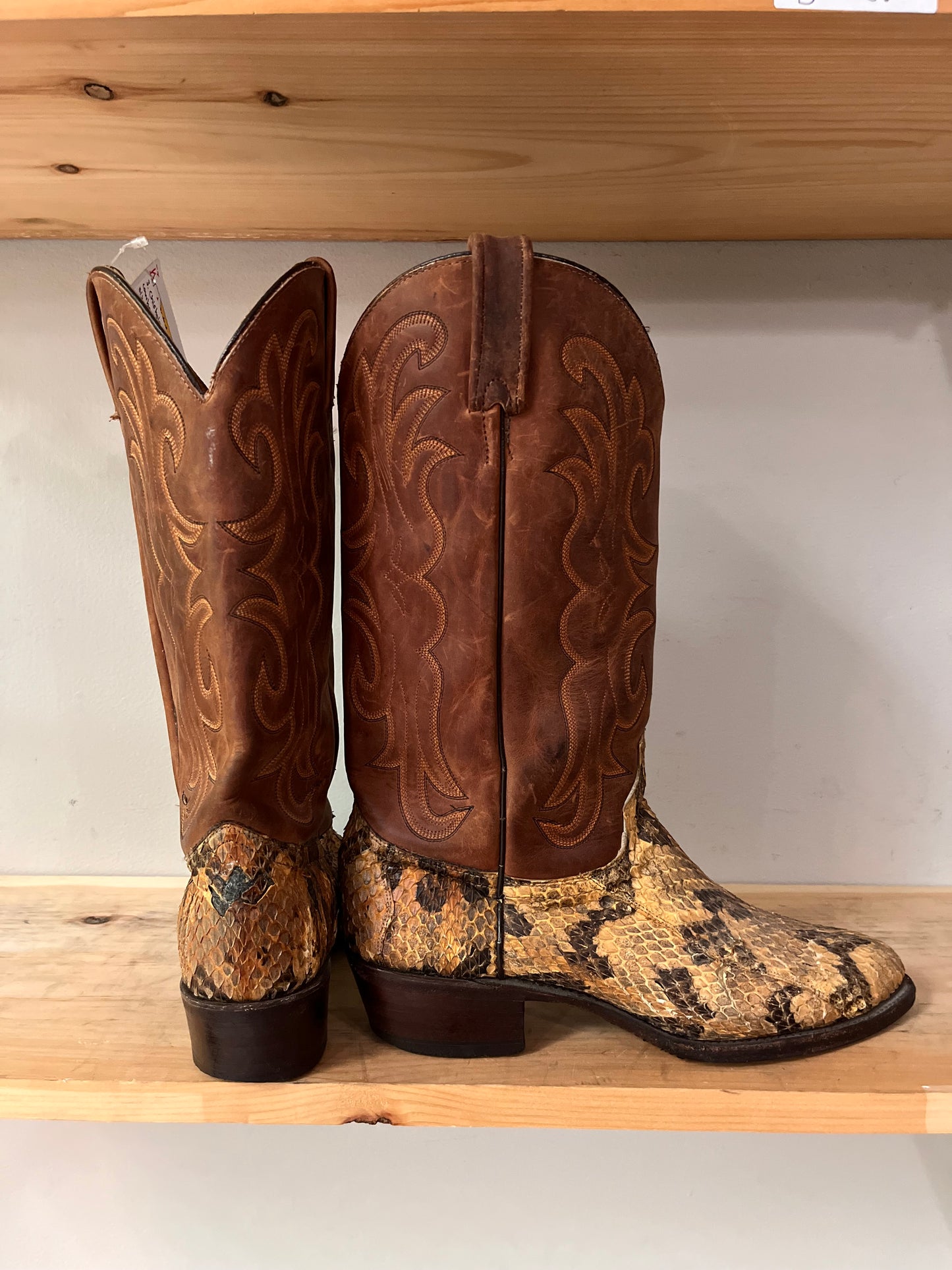 J. Chisholm Brown Snakeskin Boots