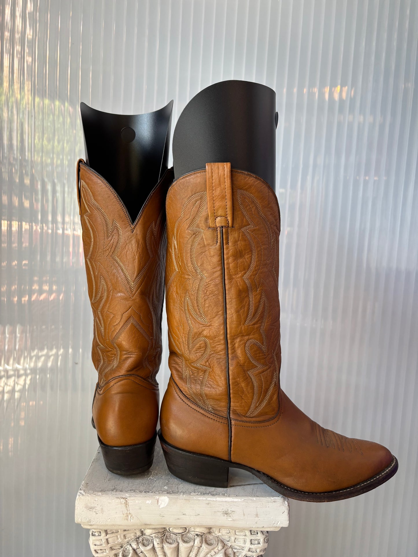 Nocona Light Brown Leather Cowboy Boots 8 1/2E