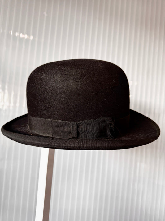 1930s Princely Black Bowler Hat