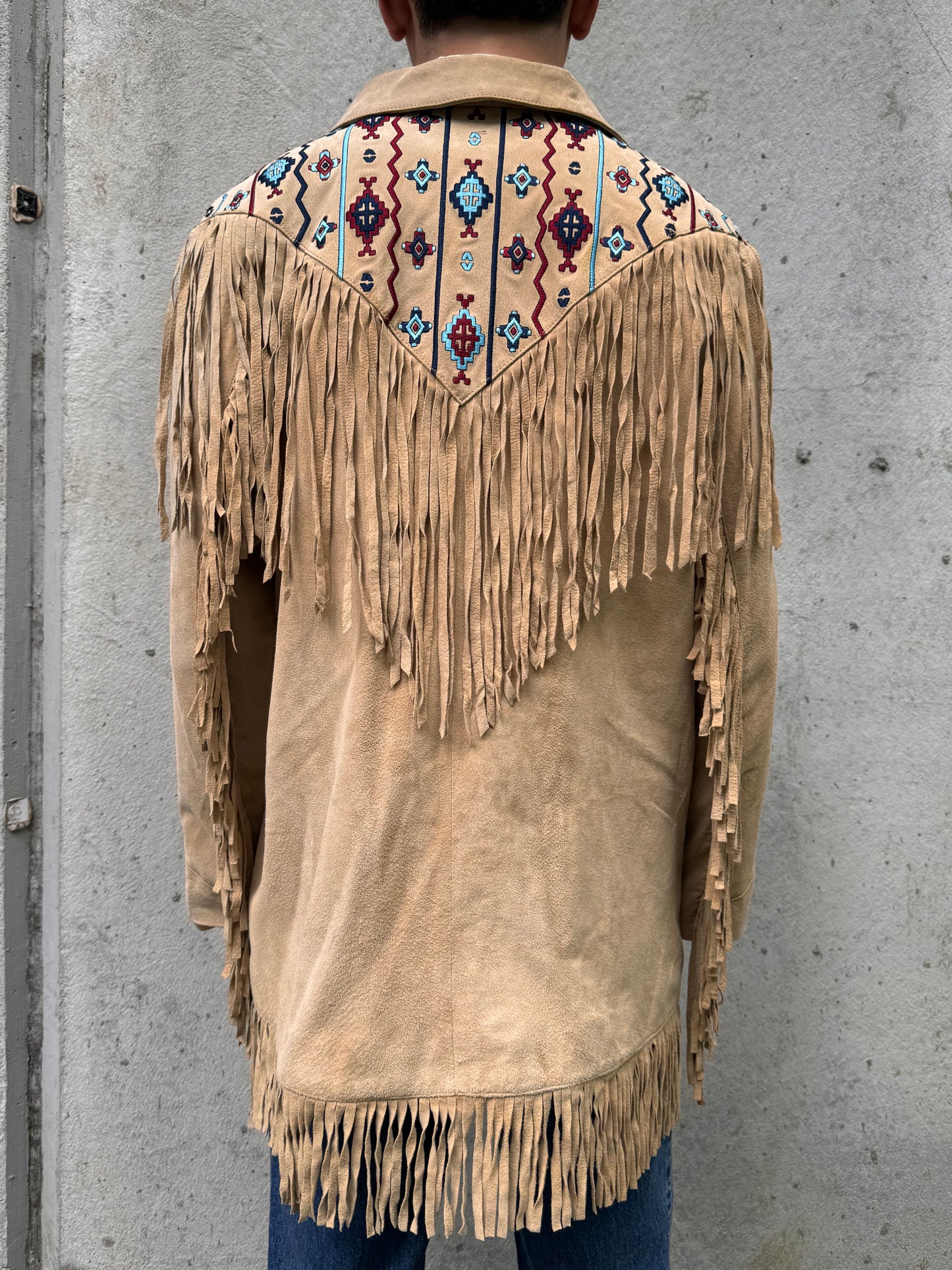 1990s Via Accenti Fringe Leather Jacket