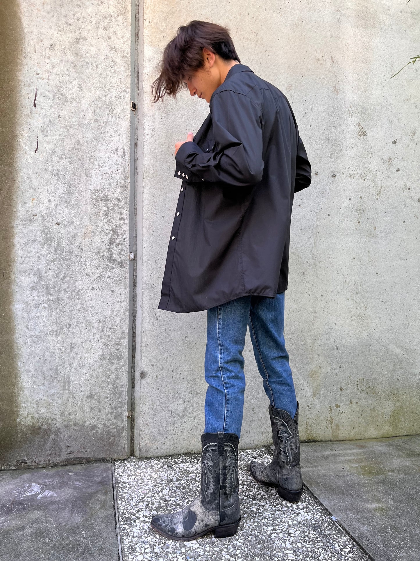 2000s White Horse Black Western Shirt