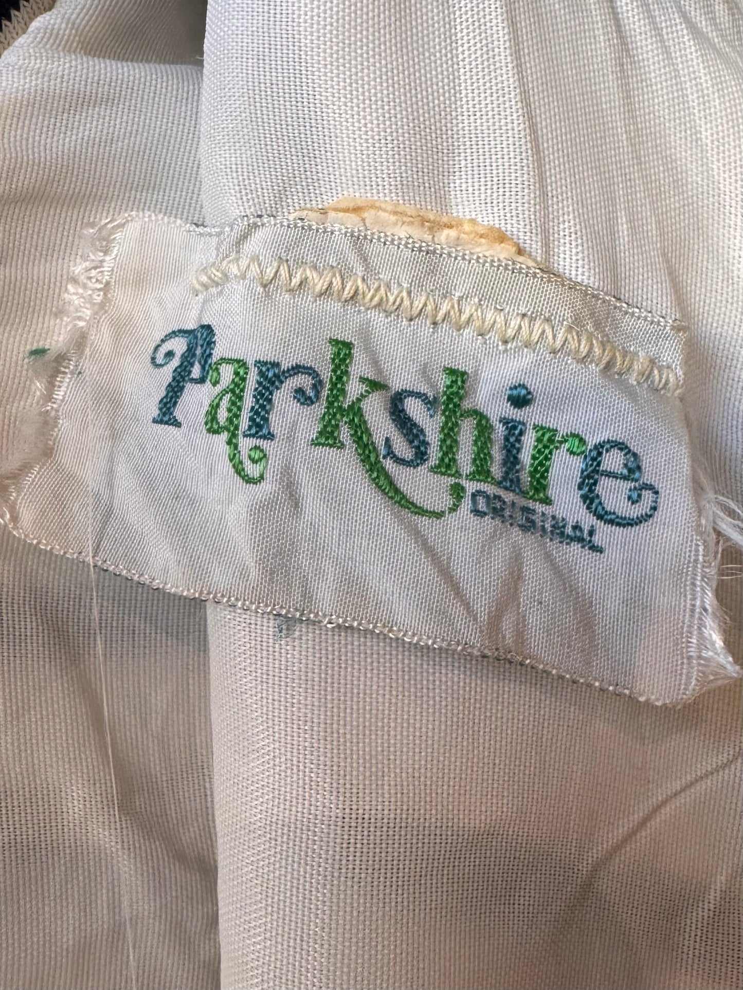 1970s White Yellow & Blue Striped Sleeveless Dress