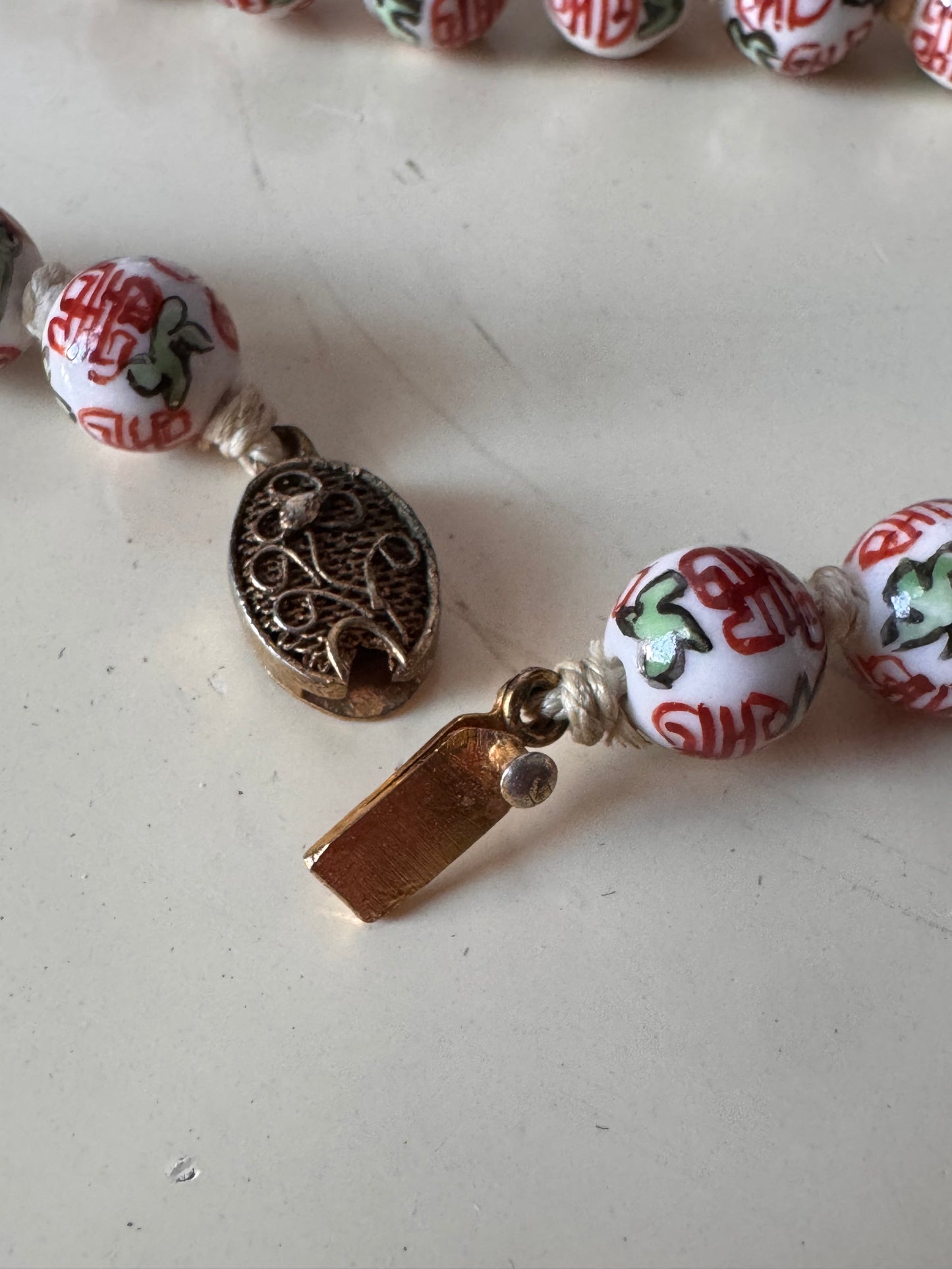 Hand painted Chinese Beaded Necklace