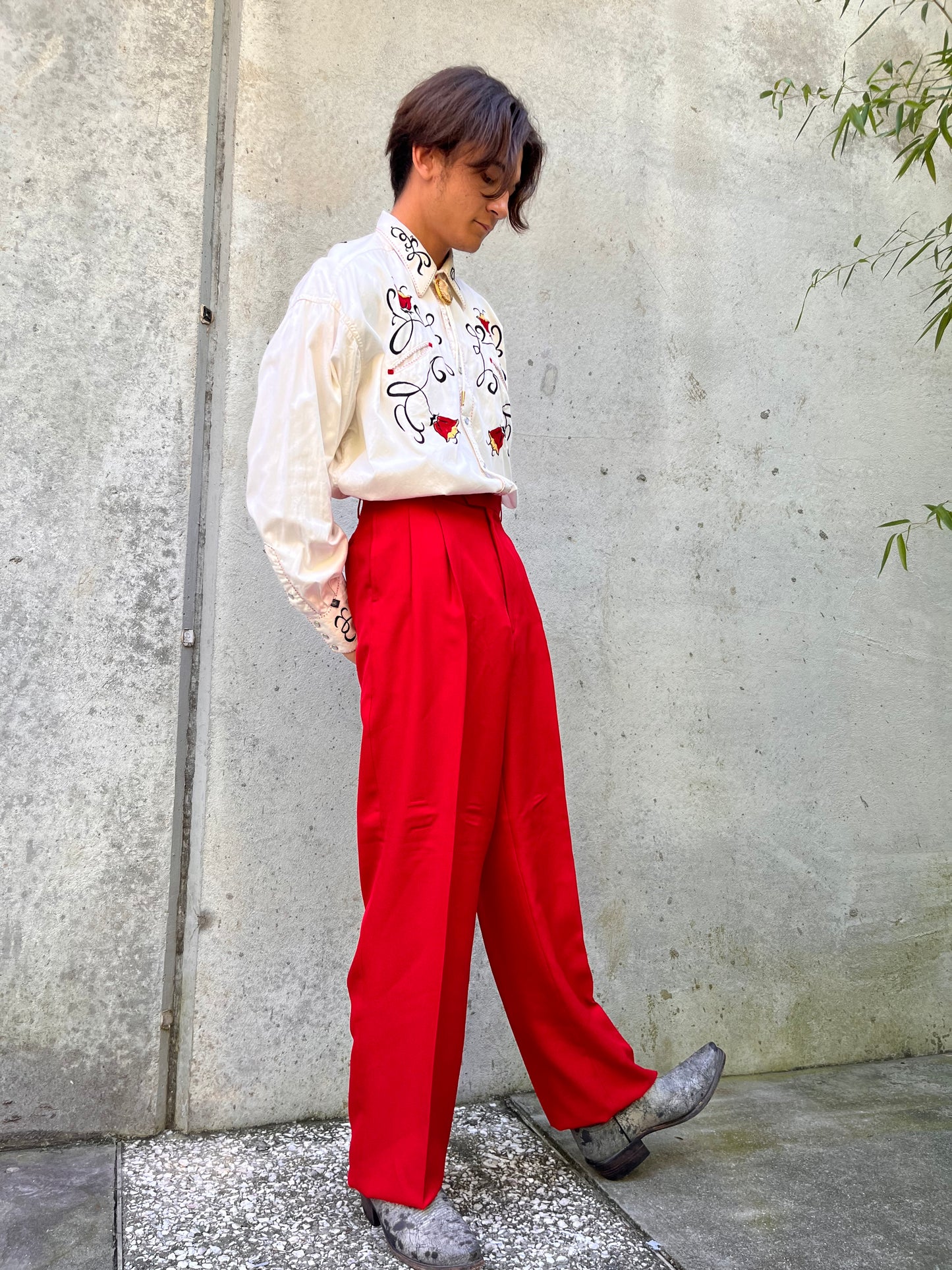 1980s Winner's Red Pleated Trousers