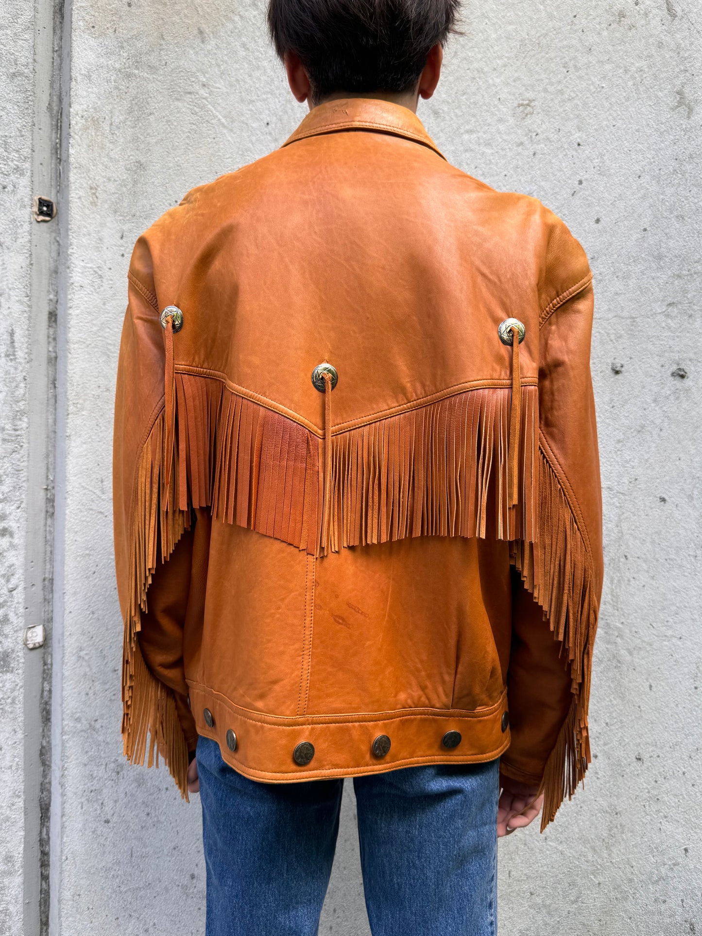 1980s M. Julian Leather Fringe Jacket