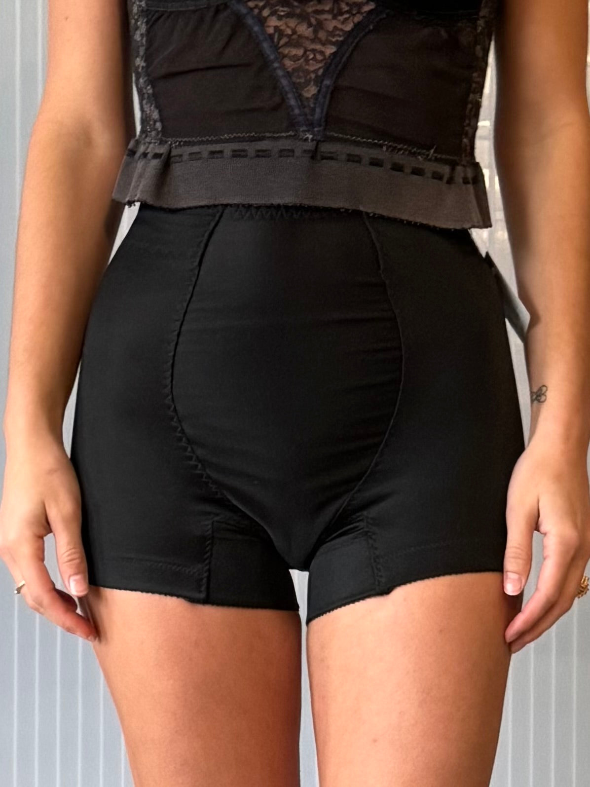 2000s Jennifer Mirya O-back Black Lingerie Shorts