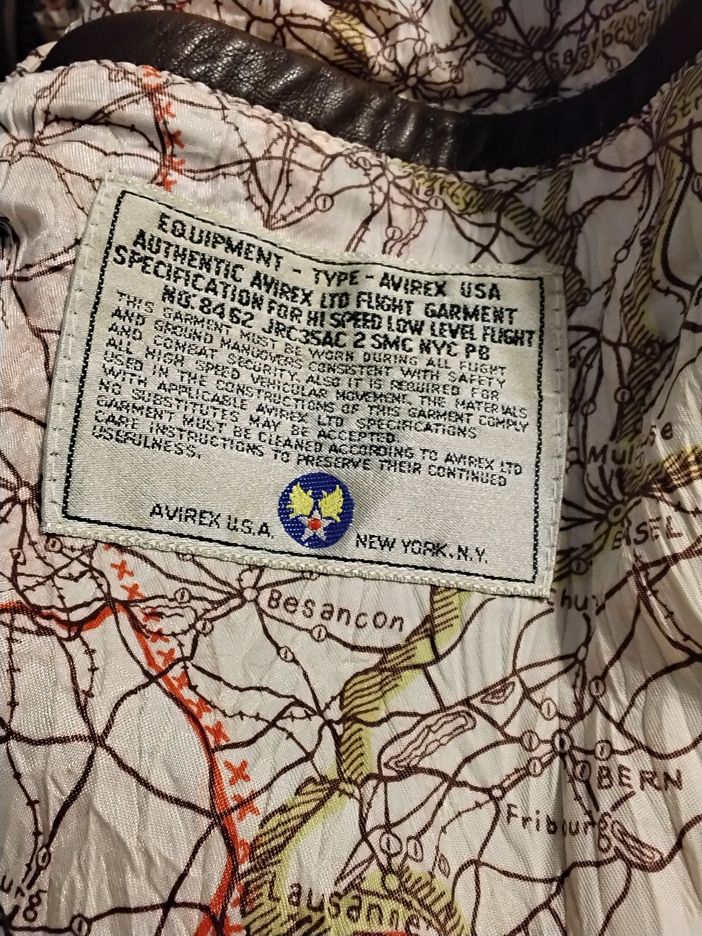 1980's Brown Leather Navy Flight Bomber Jacket