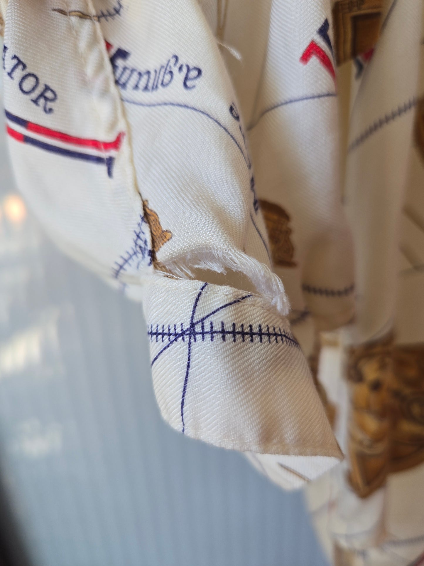 1990s Compass Print Button-up Blouse