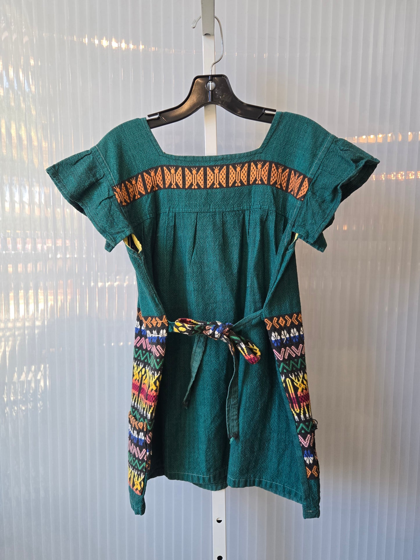 Green Multicolor Mayan Woven Blouse