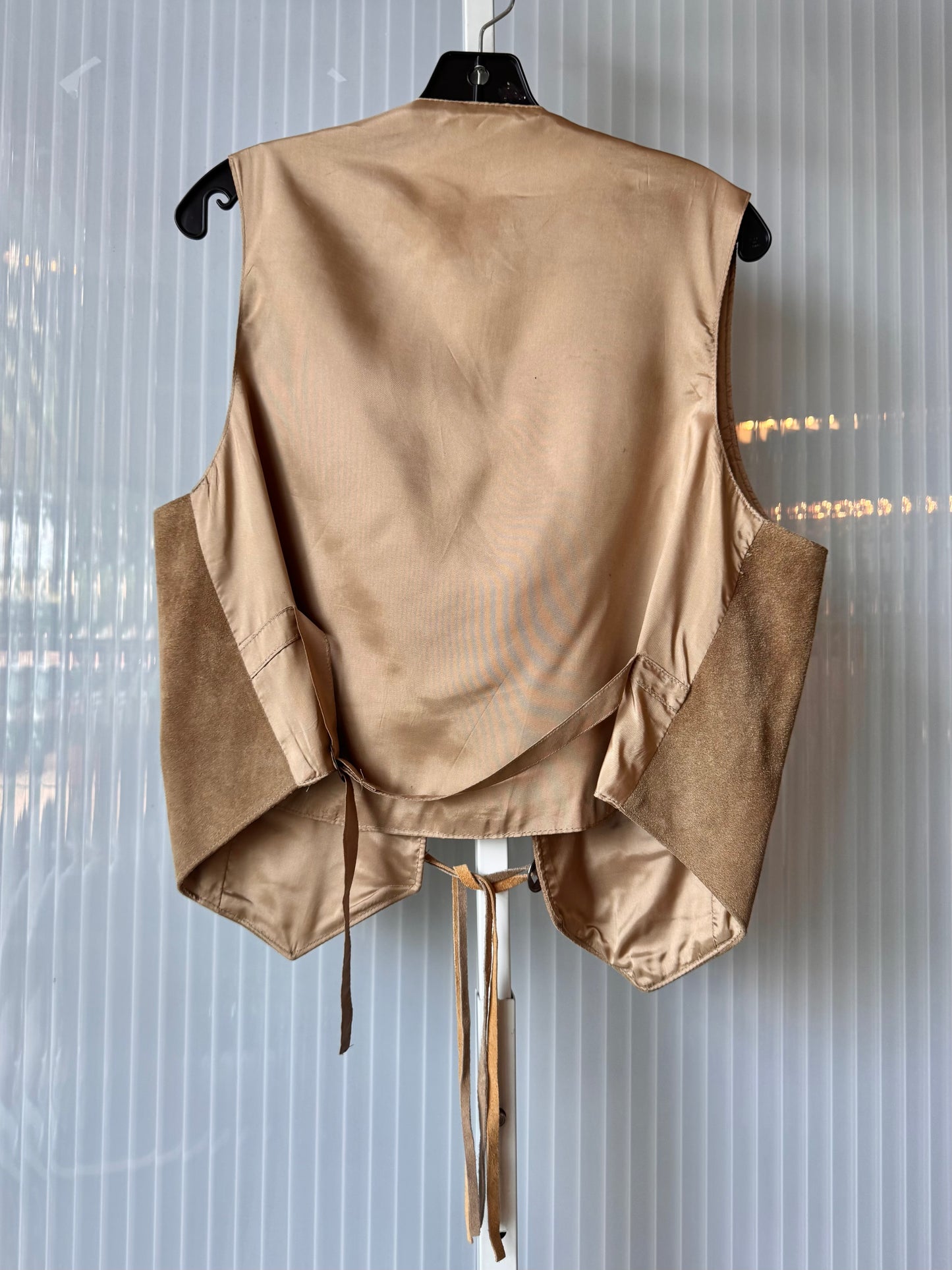 1980s Cream Suede Western Silver Tassel Vest