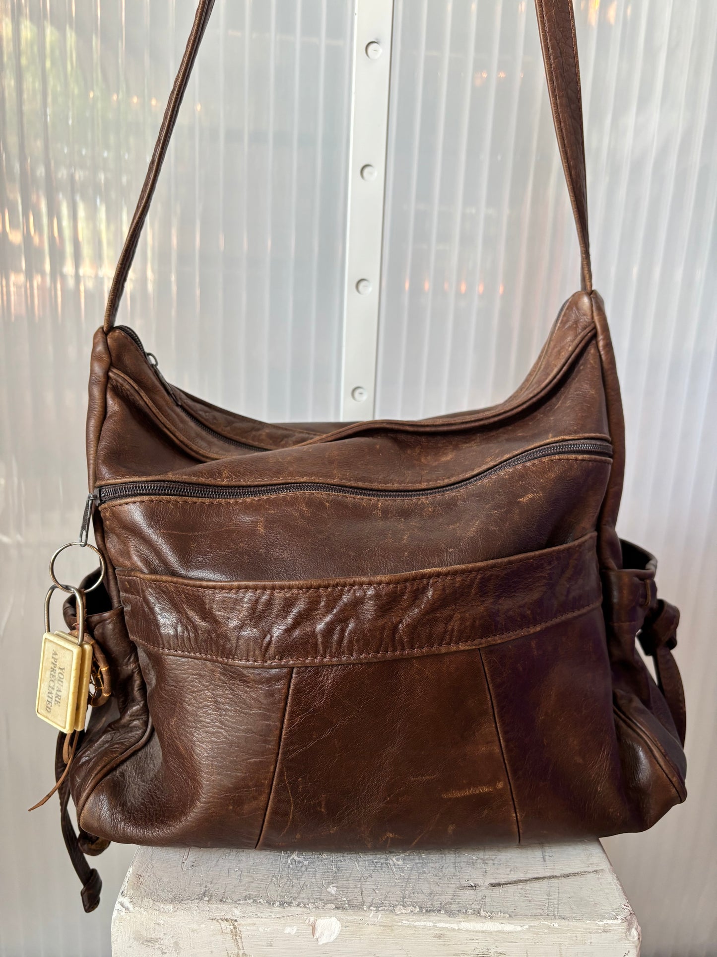 Brown Leather Multi Pocket Purse