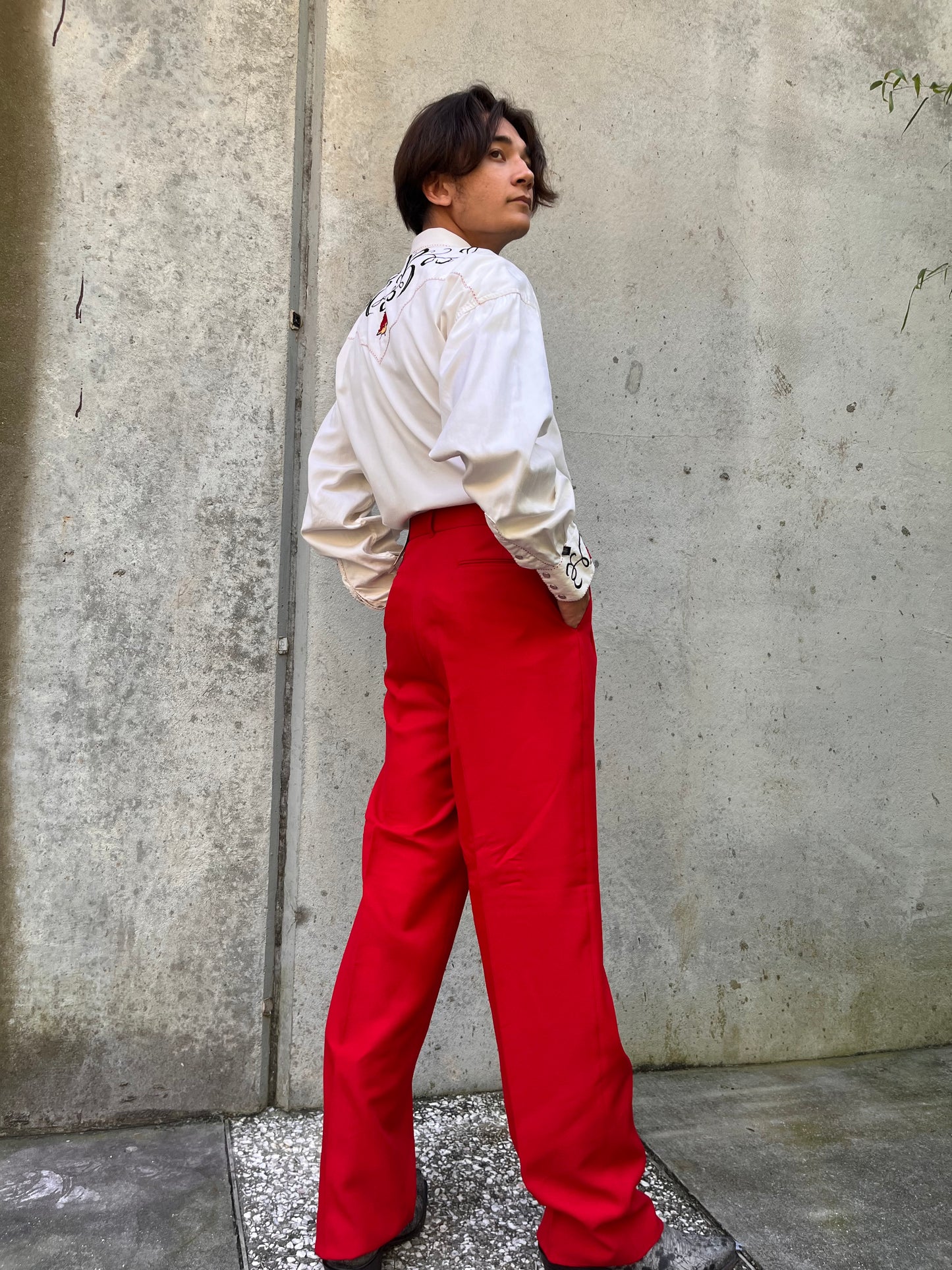 1980s Winner's Red Pleated Trousers
