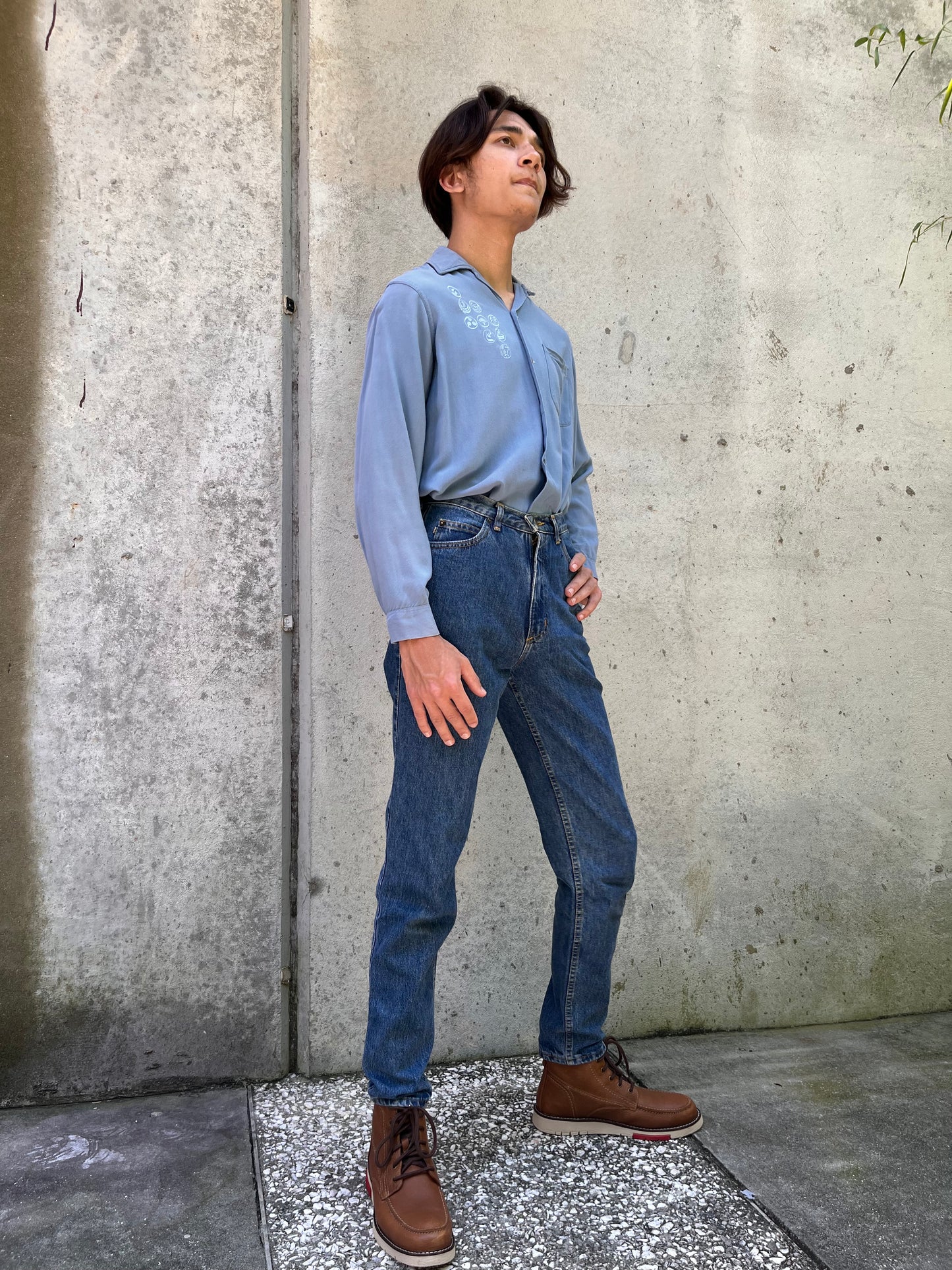 1950s Richman Brothers Blue Button-Up