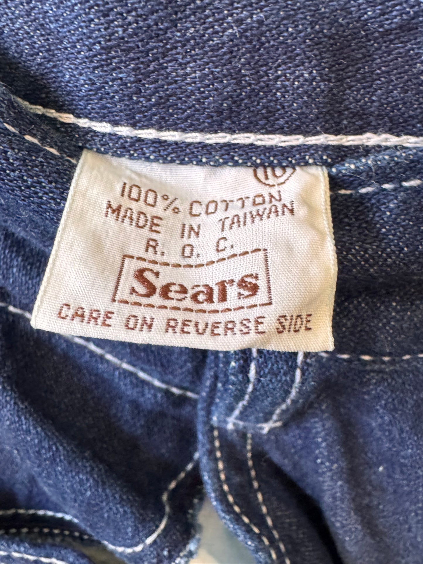 1970s Dark Wash Contrast Stitch Jeans