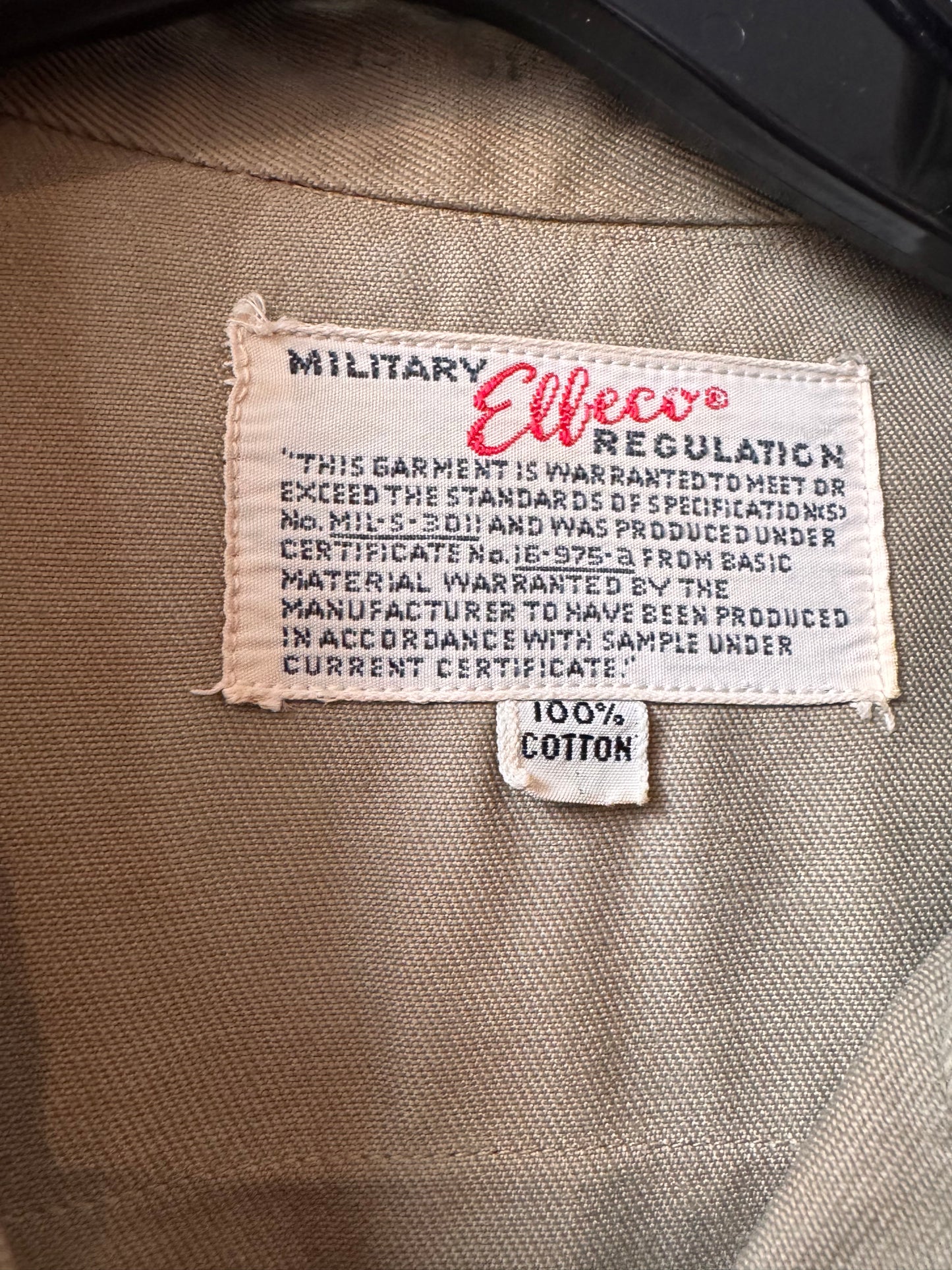 1970s Elbeco Regulation Khaki Uniform Shirt