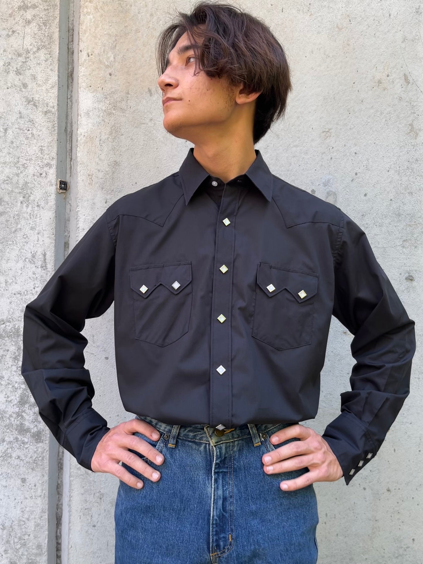 2000s White Horse Black Western Shirt