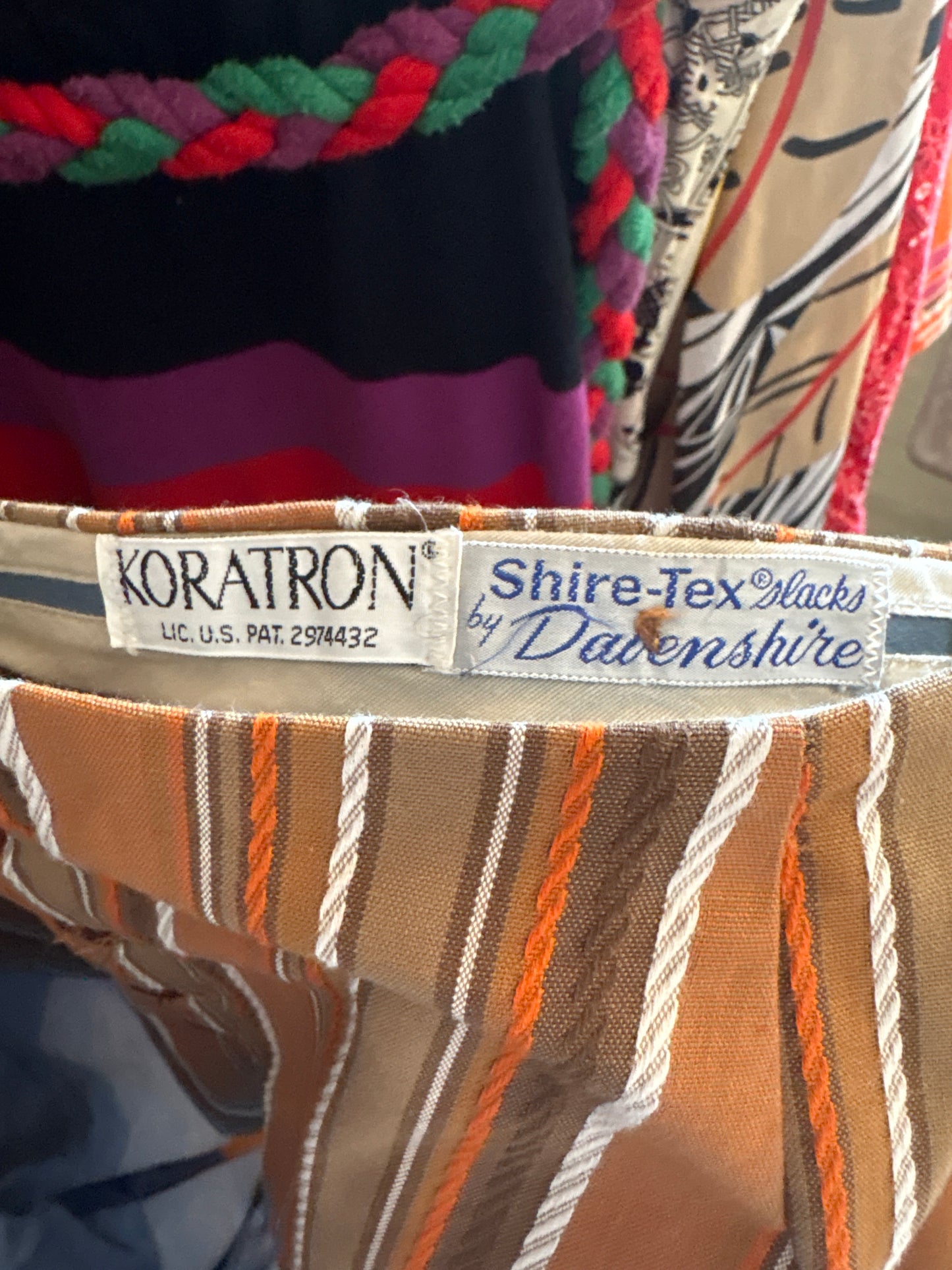 1970s Brown & Orange Striped Shorts