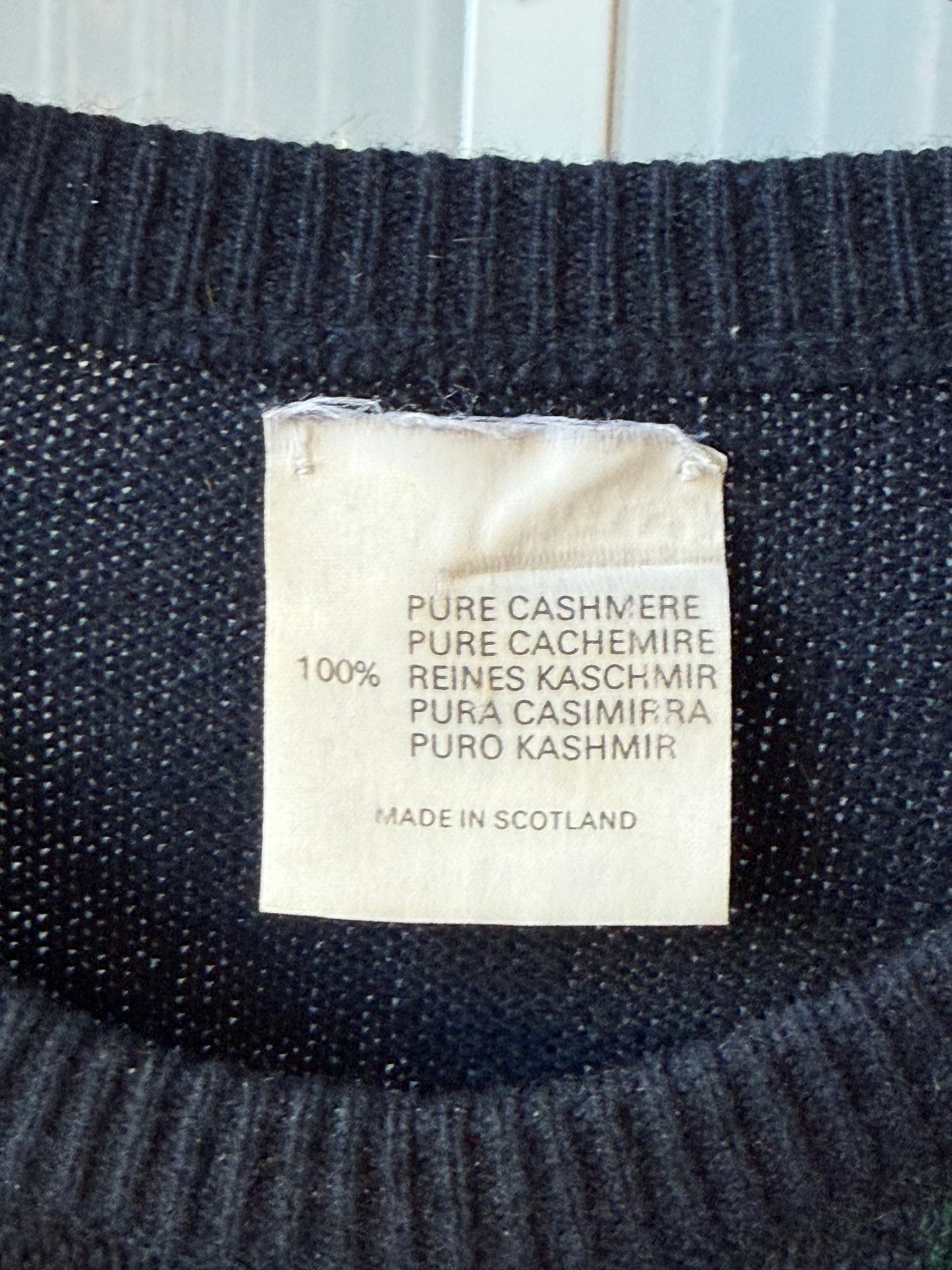 1980s Green & Blue Plaid Scottish Cashmere Sweater