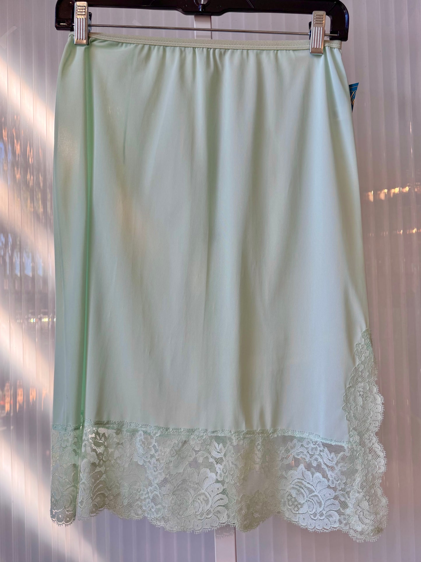 Mint Green Skirt Slip w/ Lace Hem