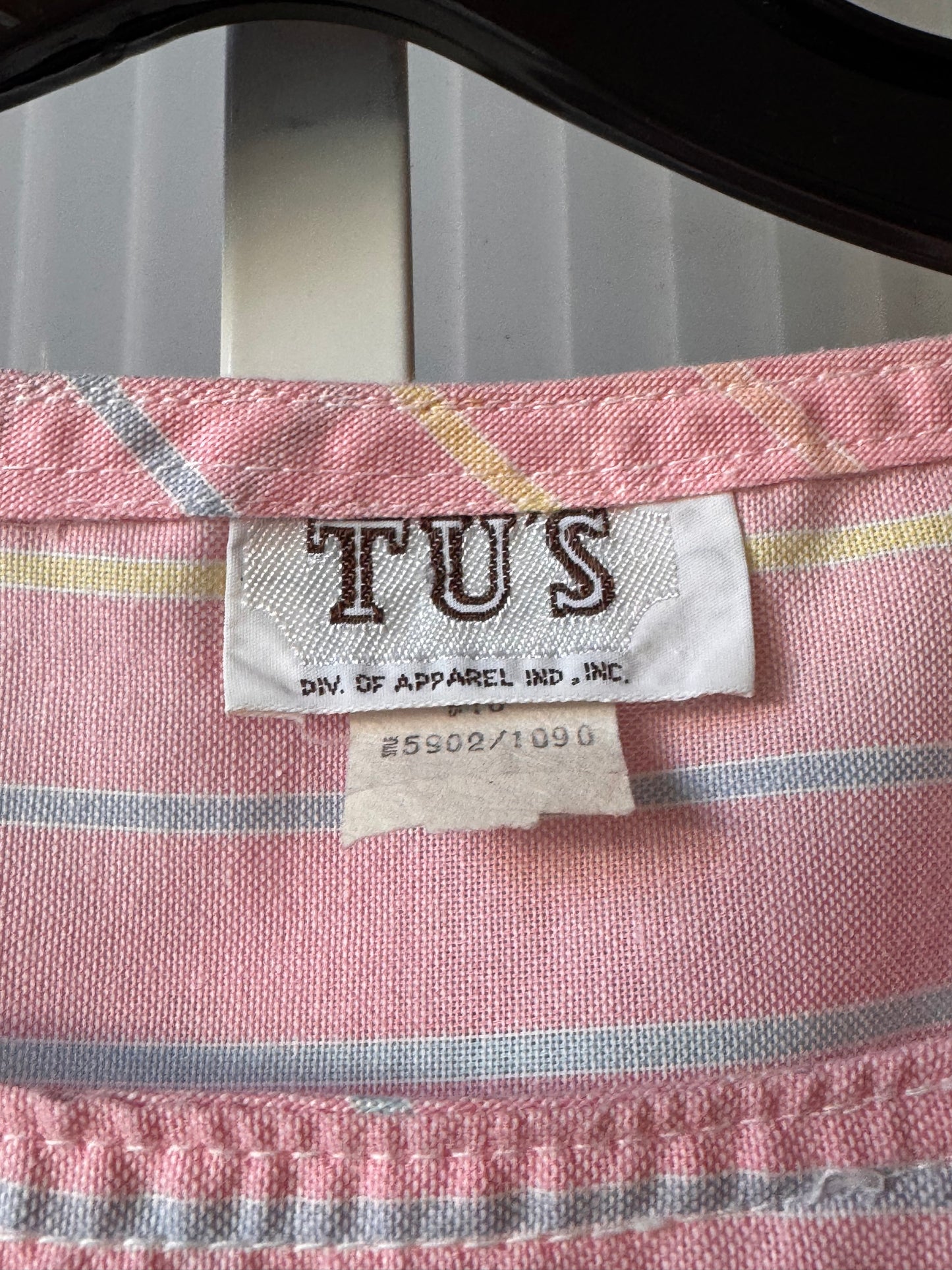 1980s Pastel Pink Striped Dolman Sleeve Jumpsuit