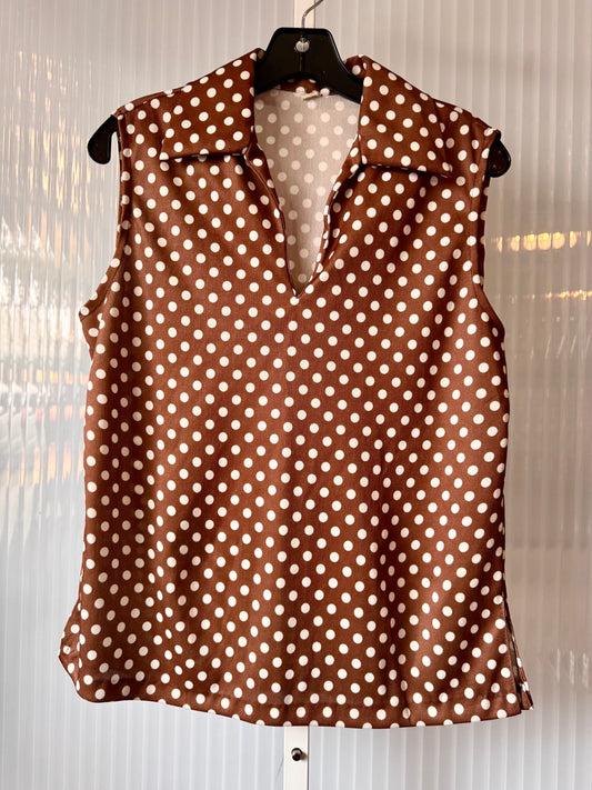 1960s Brown Polka Dot Blouse