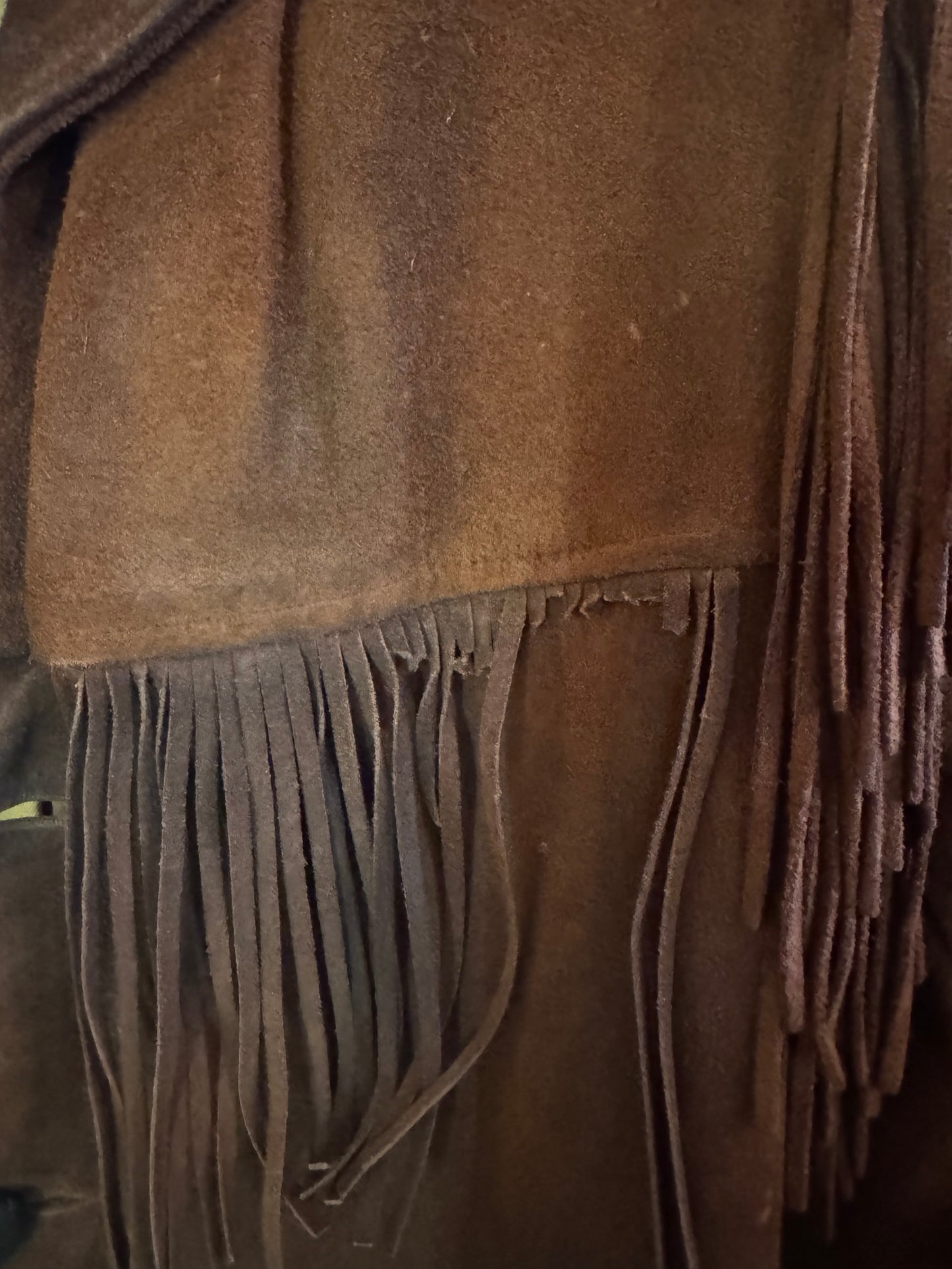 1970s Brown Leather fringed Jacket